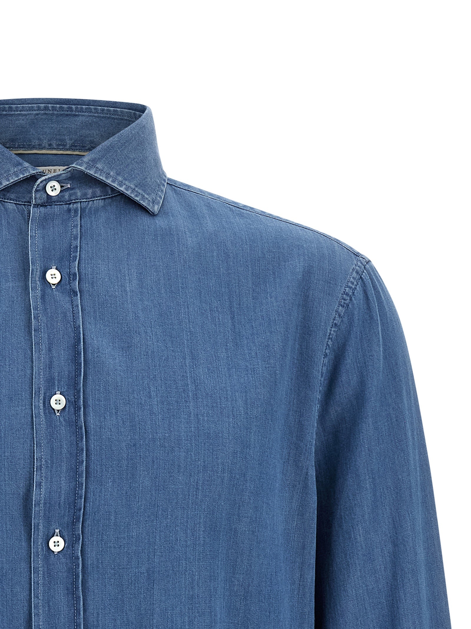 Brunello Cucinelli Blue Cotton Men's Blouse