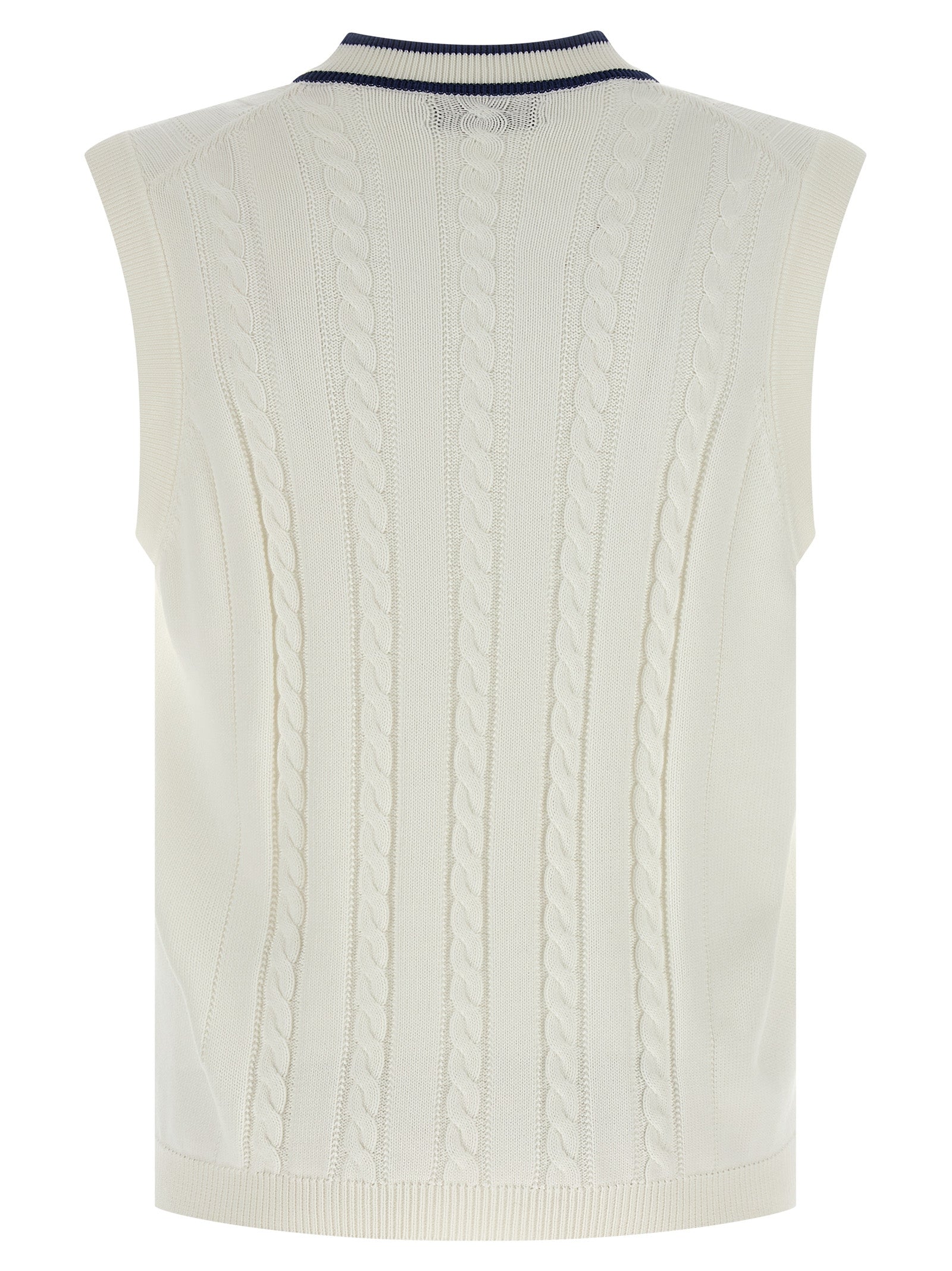 Brunello Cucinelli White Cotton Sleeveles Men's Sweater