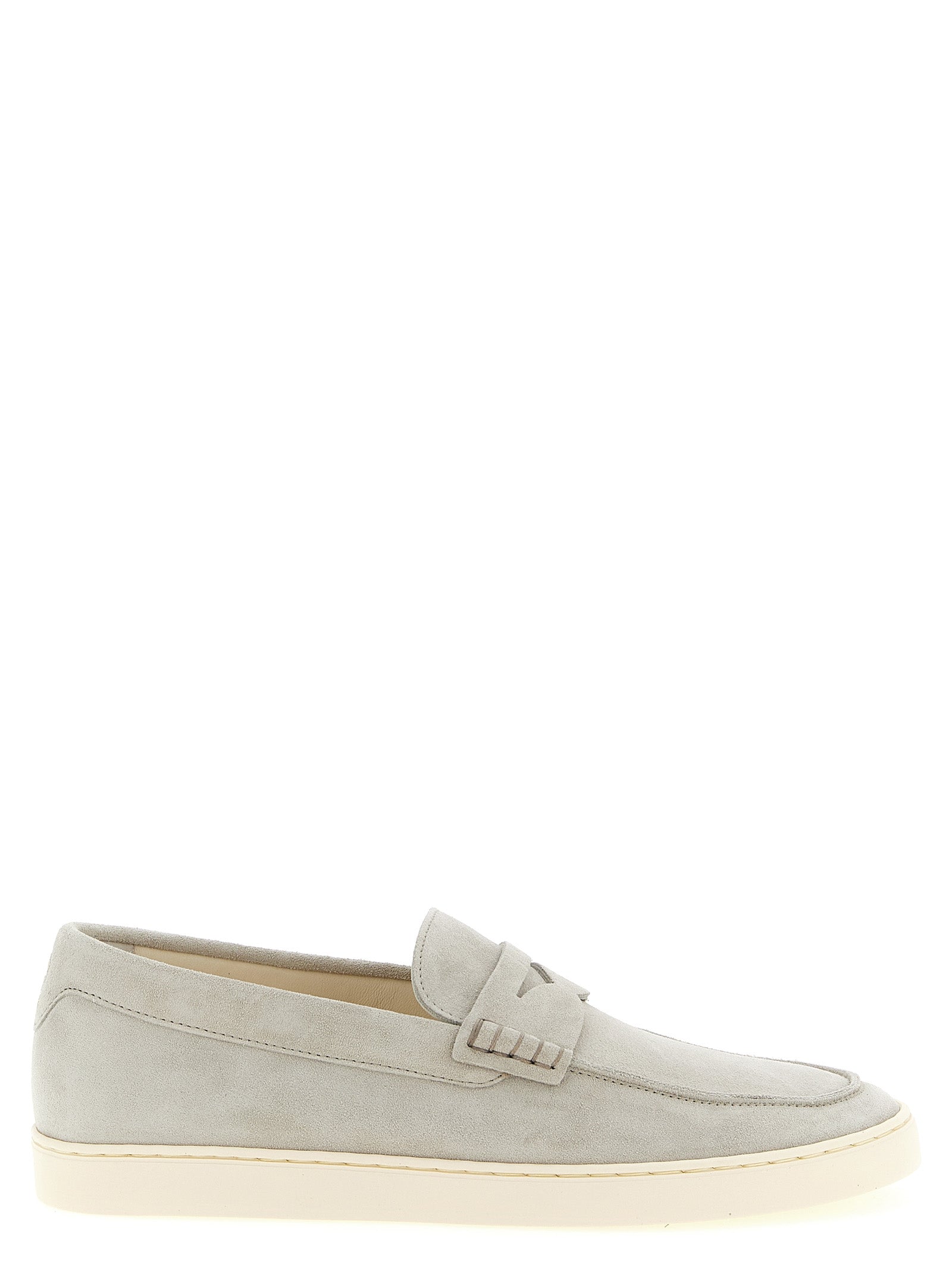Brunello Cucinelli Gray Calfskin Slip-On Men's Loafers