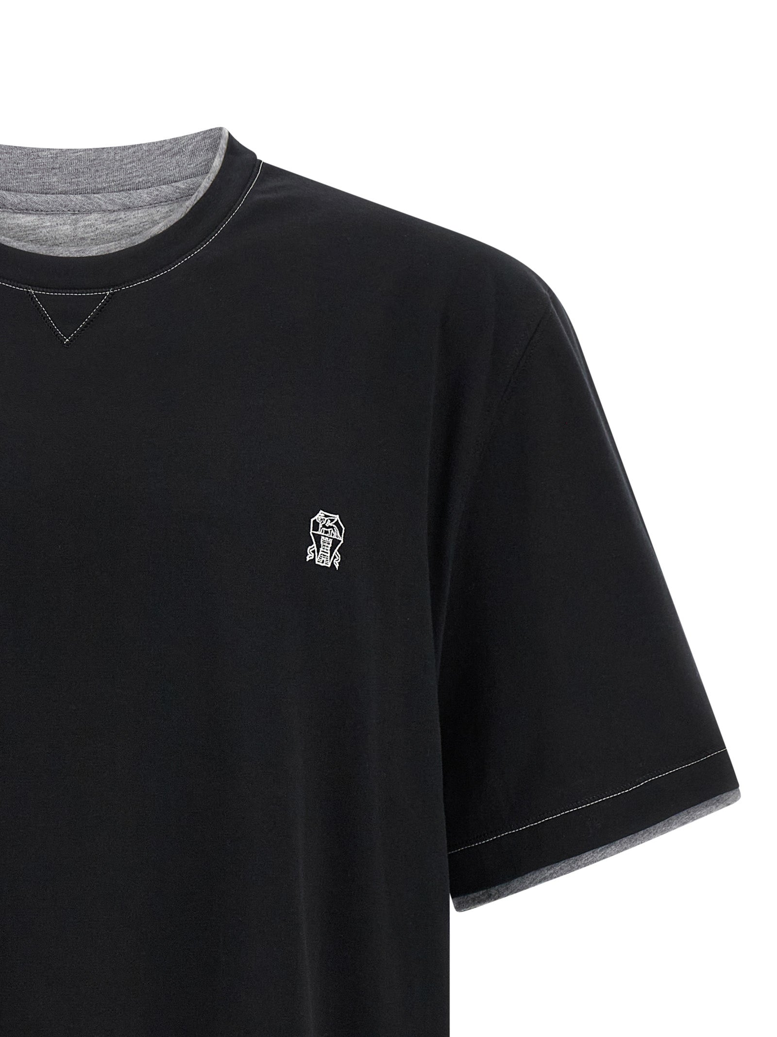 Brunello Cucinelli Black Cotton Men's T-Shirt