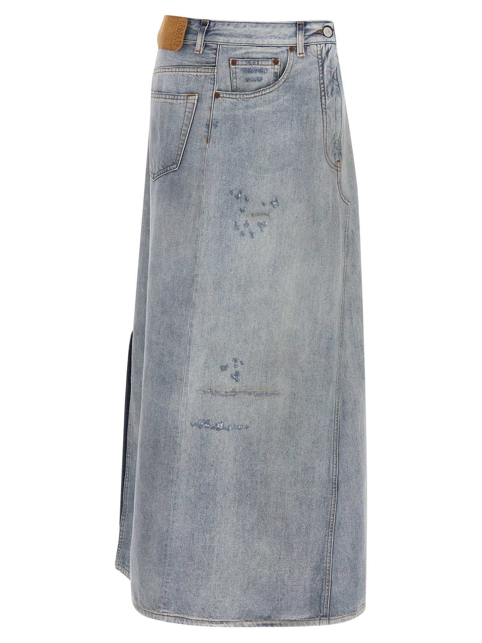 MM6 Maison Margiela Blue Cotton Mini Women's Skirt