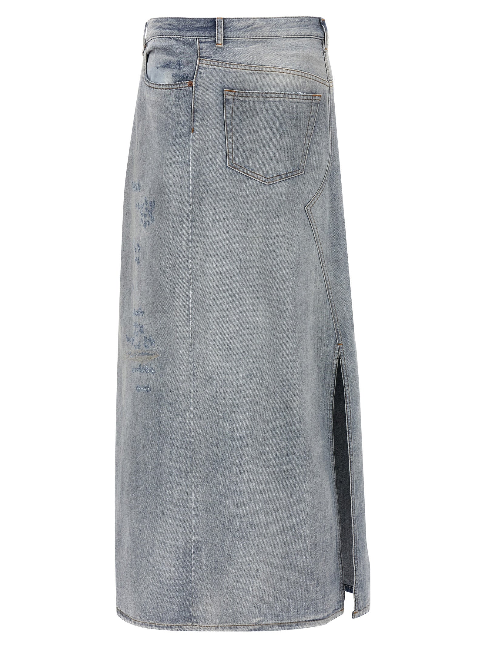 MM6 Maison Margiela Blue Cotton Mini Women's Skirt