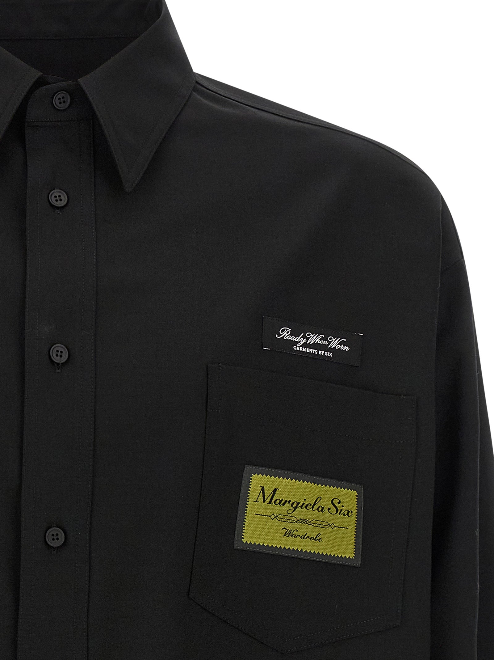 MM6 Maison Margiela Black Polyester Men's Blouse