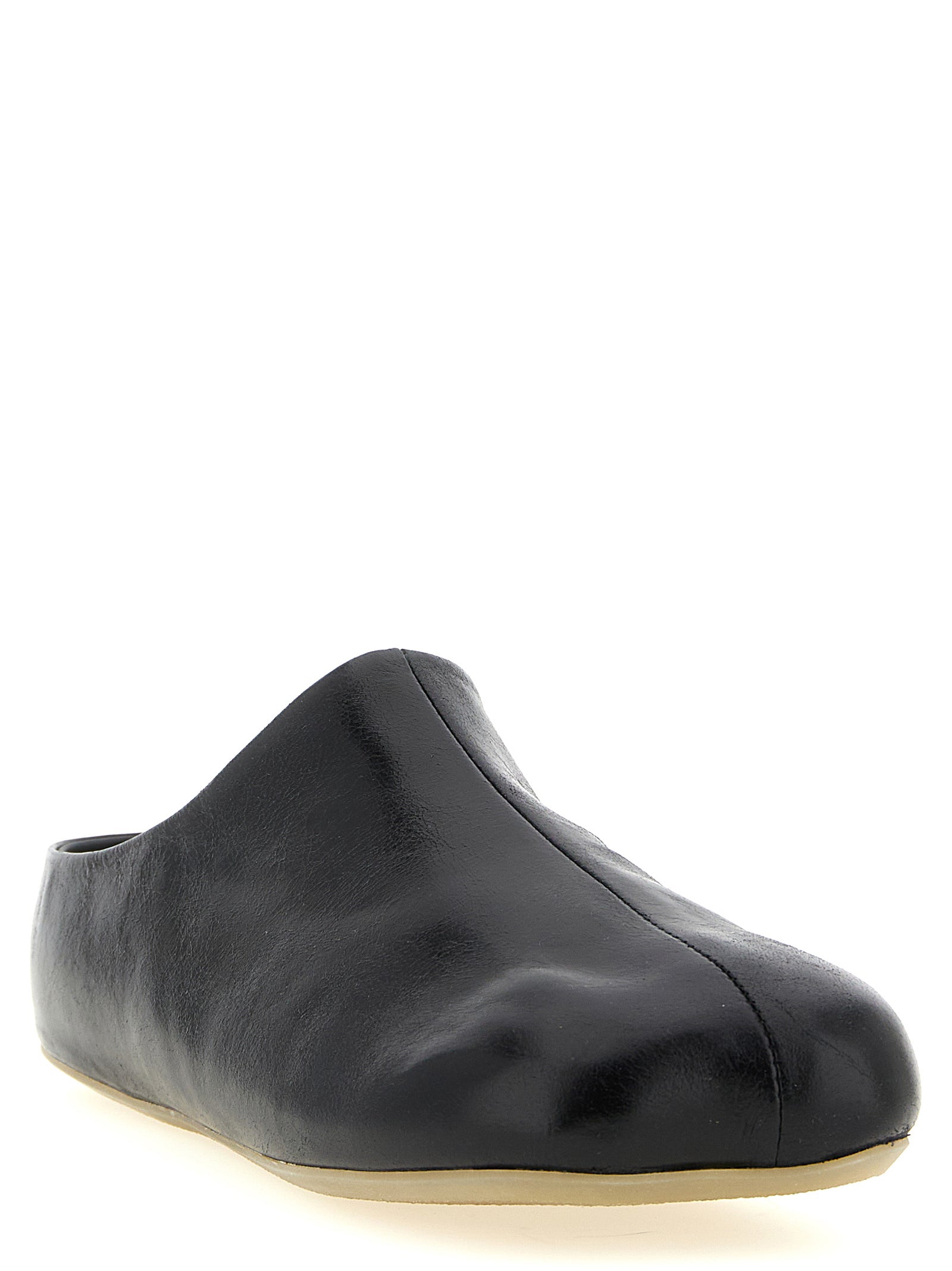 MM6 Maison Margiela Black Calfskin Men's Clogs