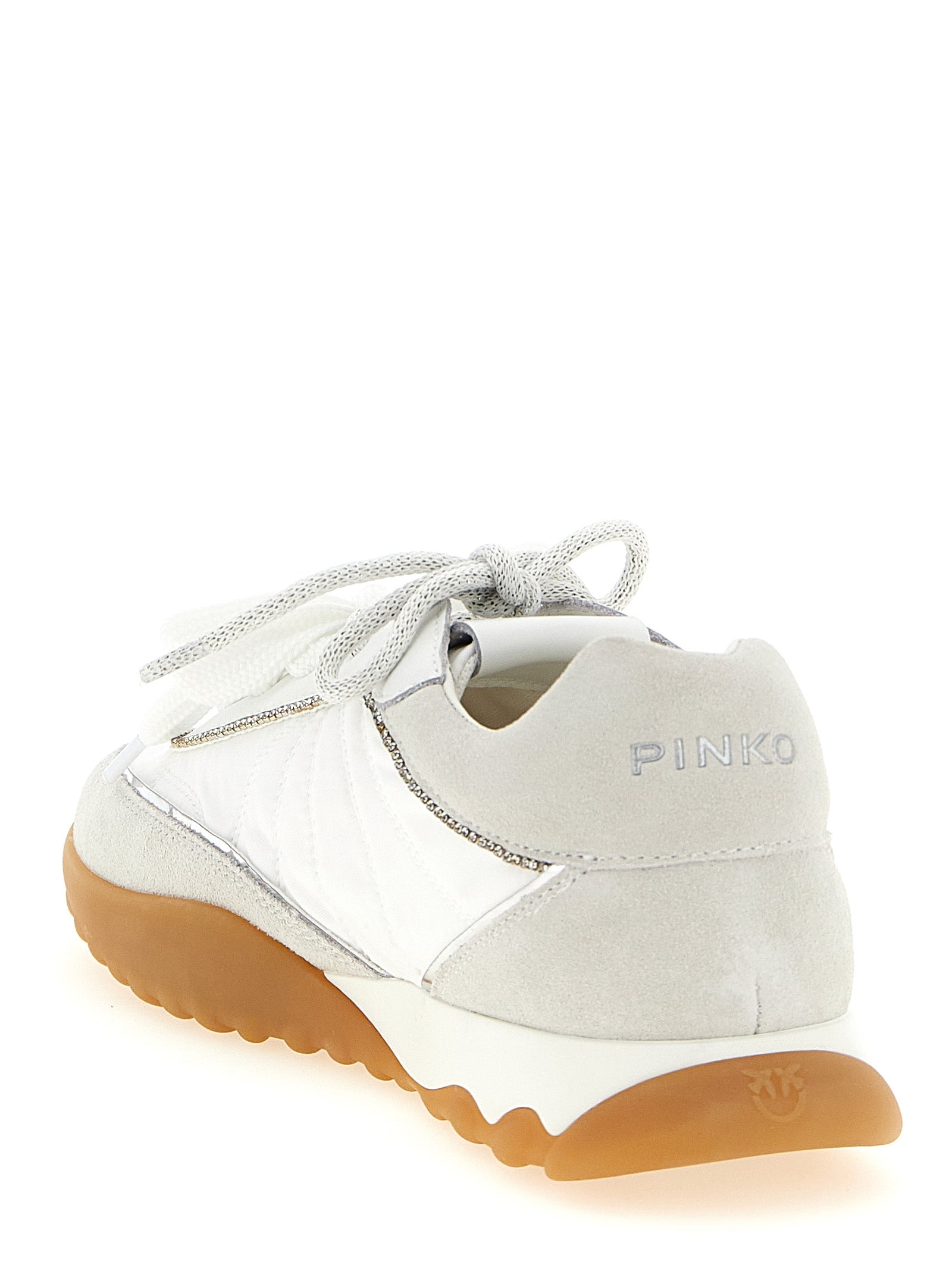 PINKO White Calfskin Athletic Women's Sneakers