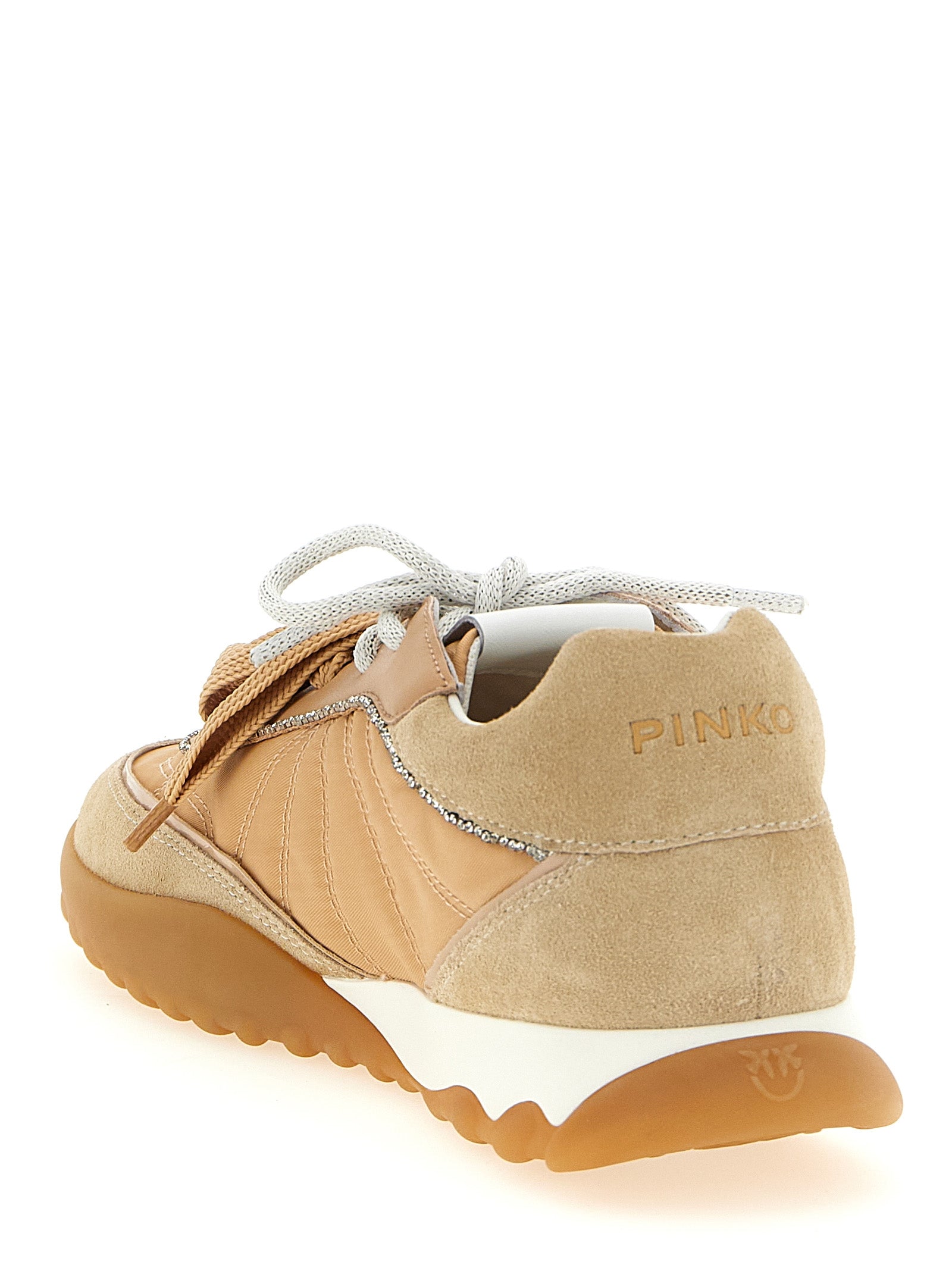 PINKO Beige Calfskin Athletic Women's Sneakers