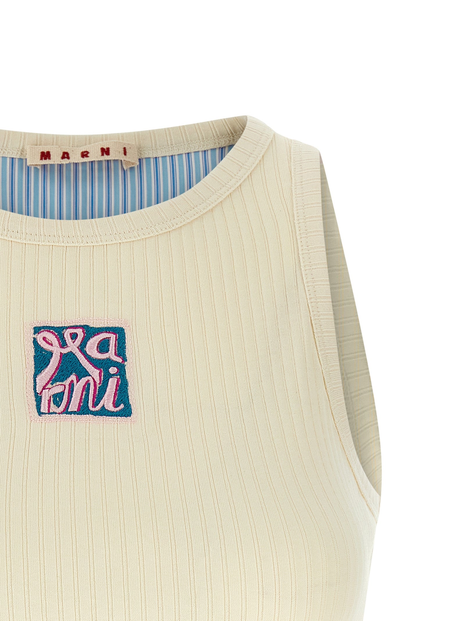Marni Beige Cotton Tank Women's Tops