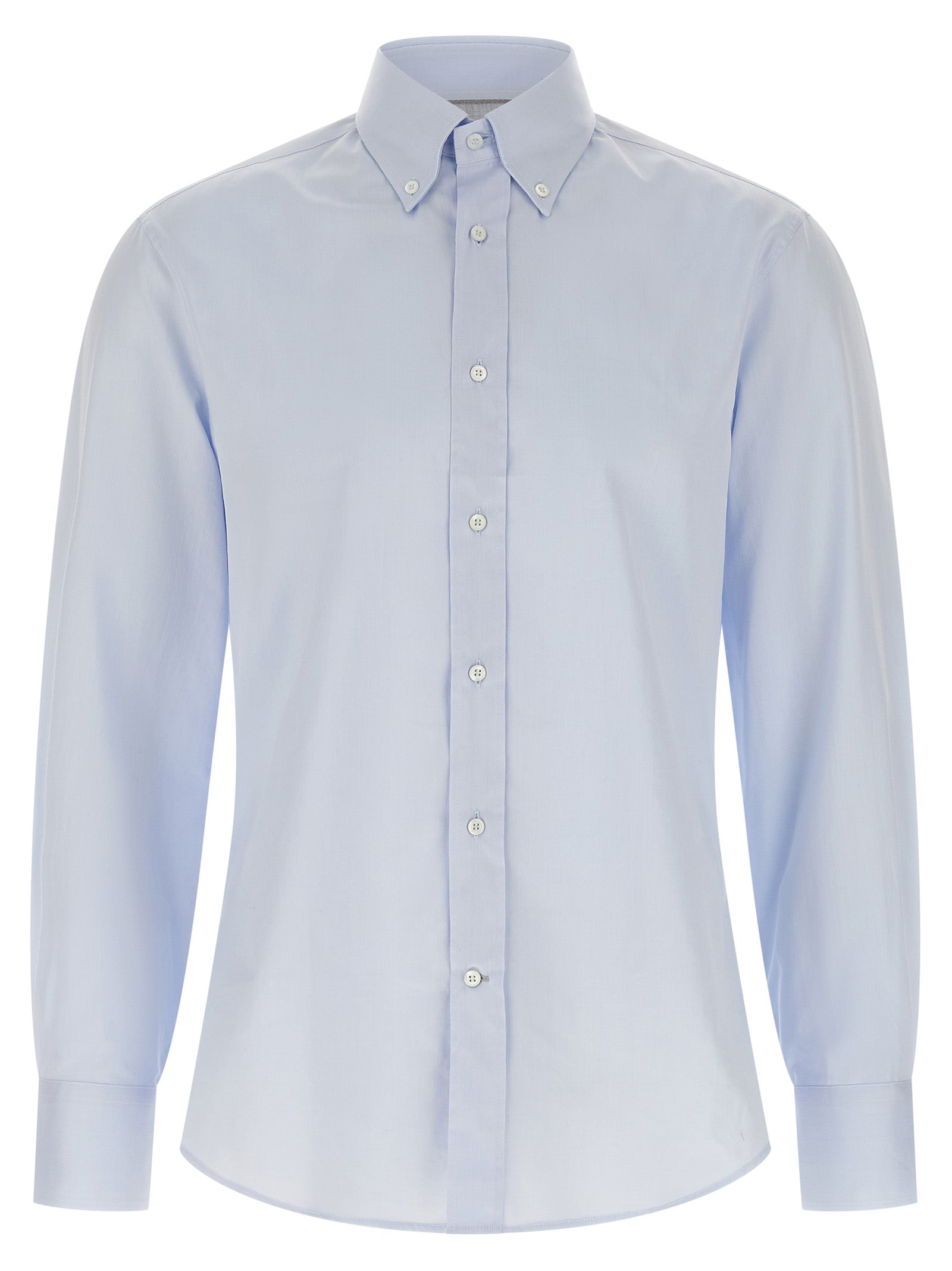 Brunello Cucinelli Blue Cotton Men's Blouse