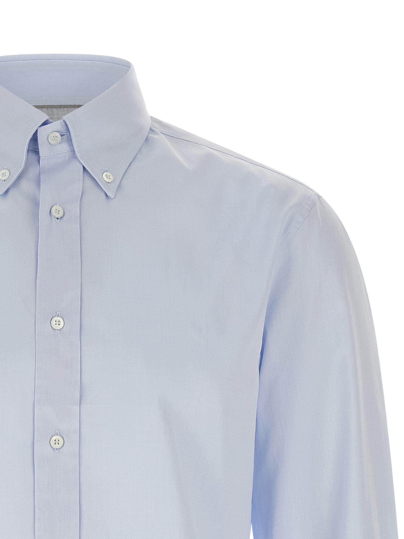 Brunello Cucinelli Blue Cotton Men's Blouse