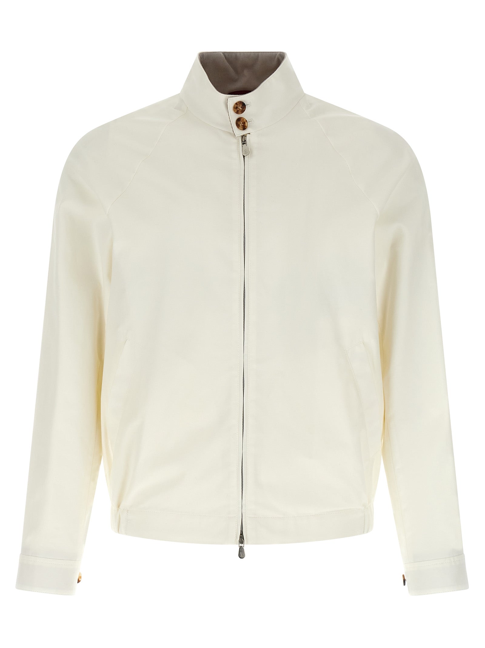 Brunello Cucinelli White Cotton Full-Length Men's Jacket