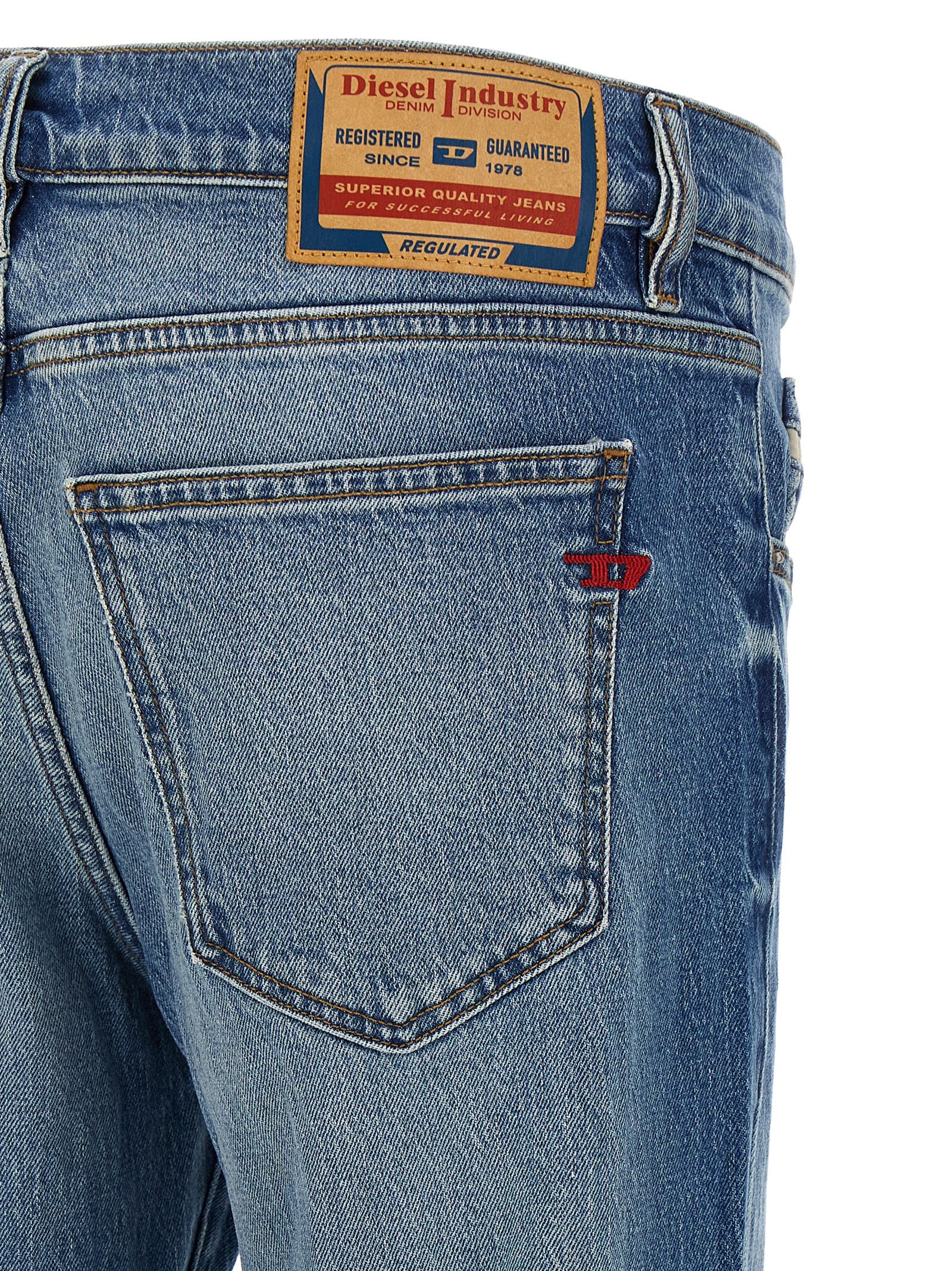 Diesel Blue Cotton Straight-Leg Men's Jeans