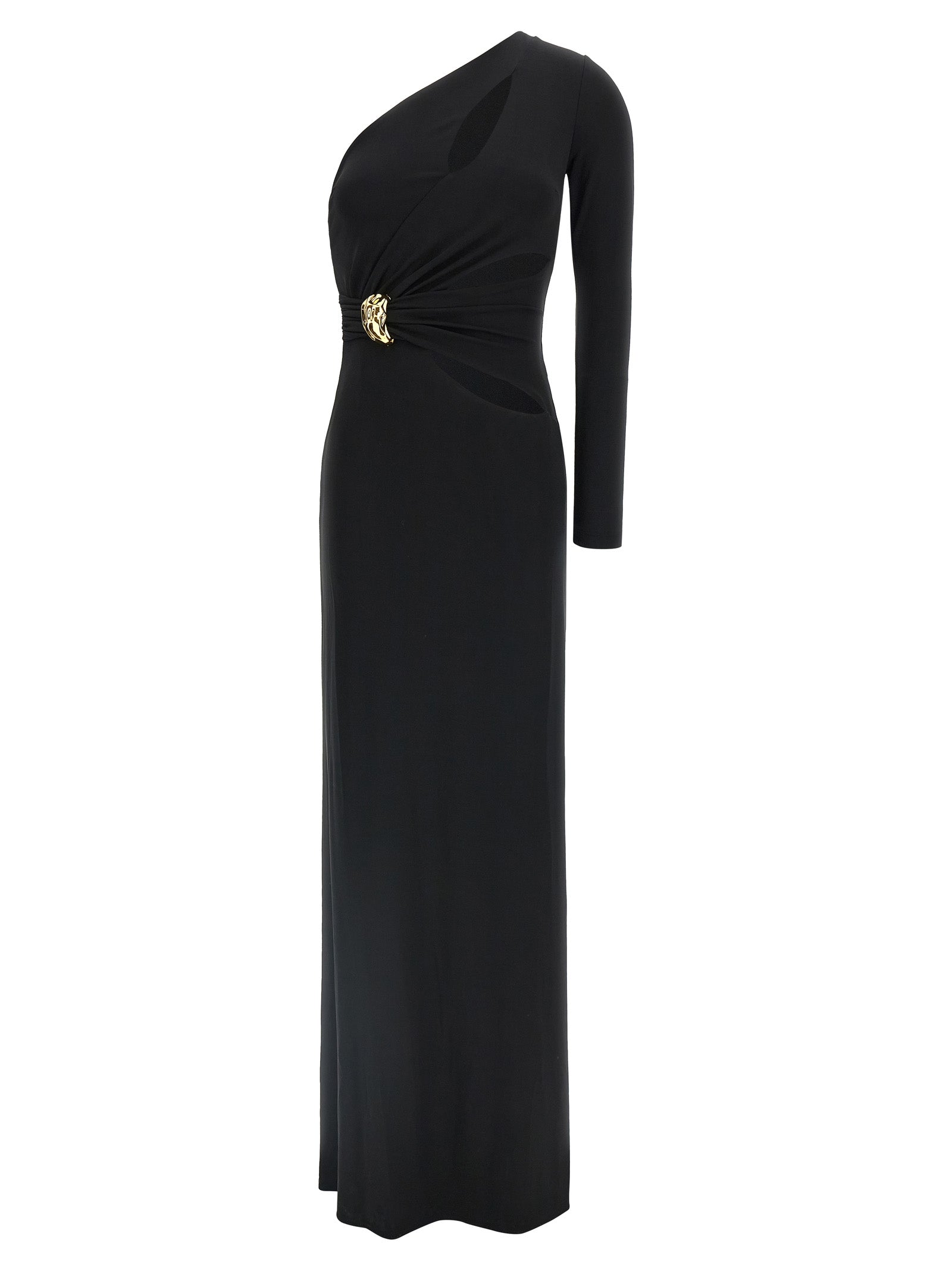 Elisabetta Franchi Black Viscose Long Women's Dress