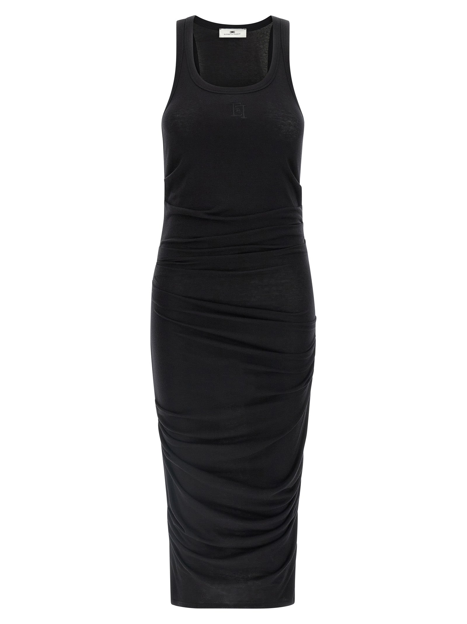 Elisabetta Franchi Black Lycra Midi Women's Dress