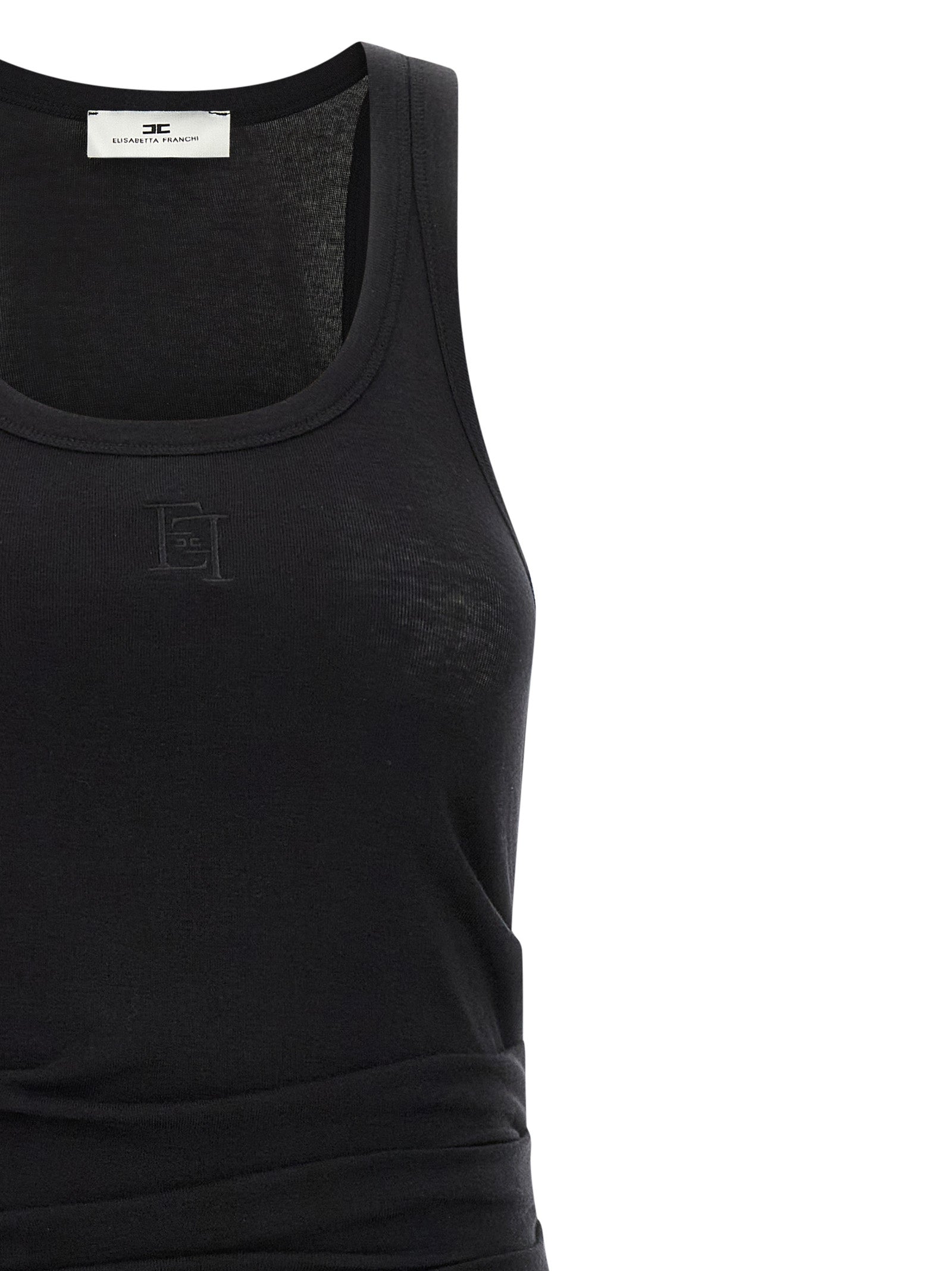 Elisabetta Franchi Black Lycra Midi Women's Dress