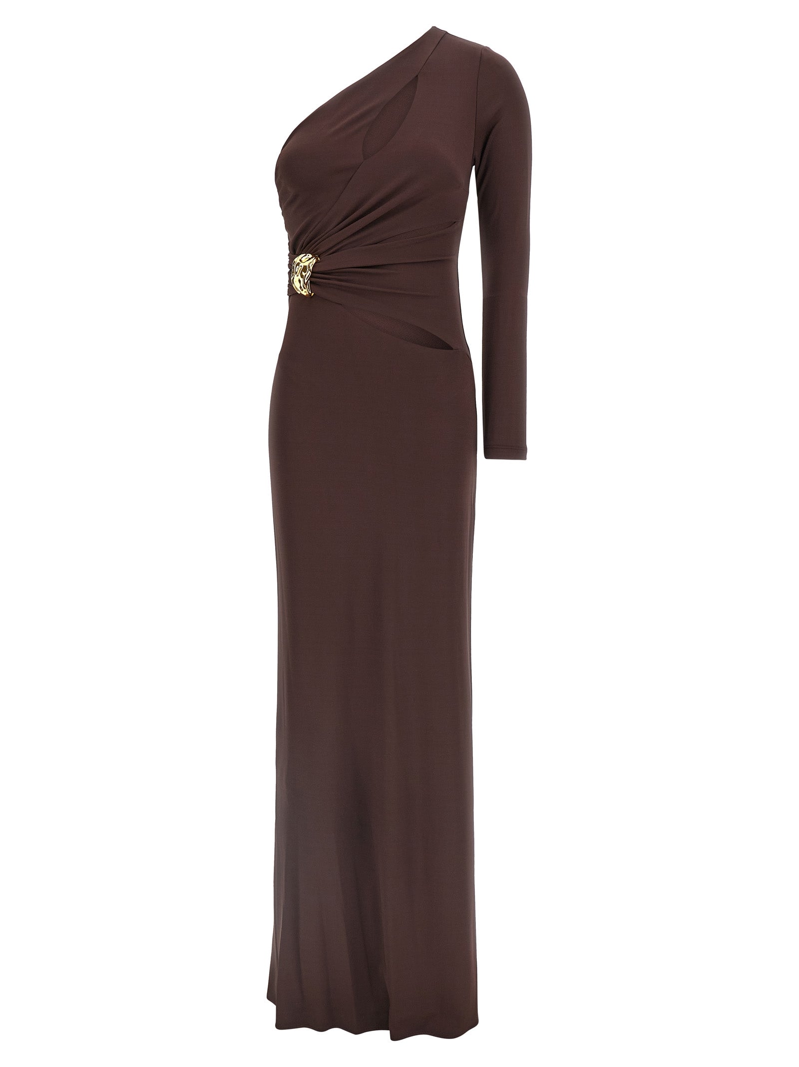 Elisabetta Franchi Brown Viscose Long Women's Dress