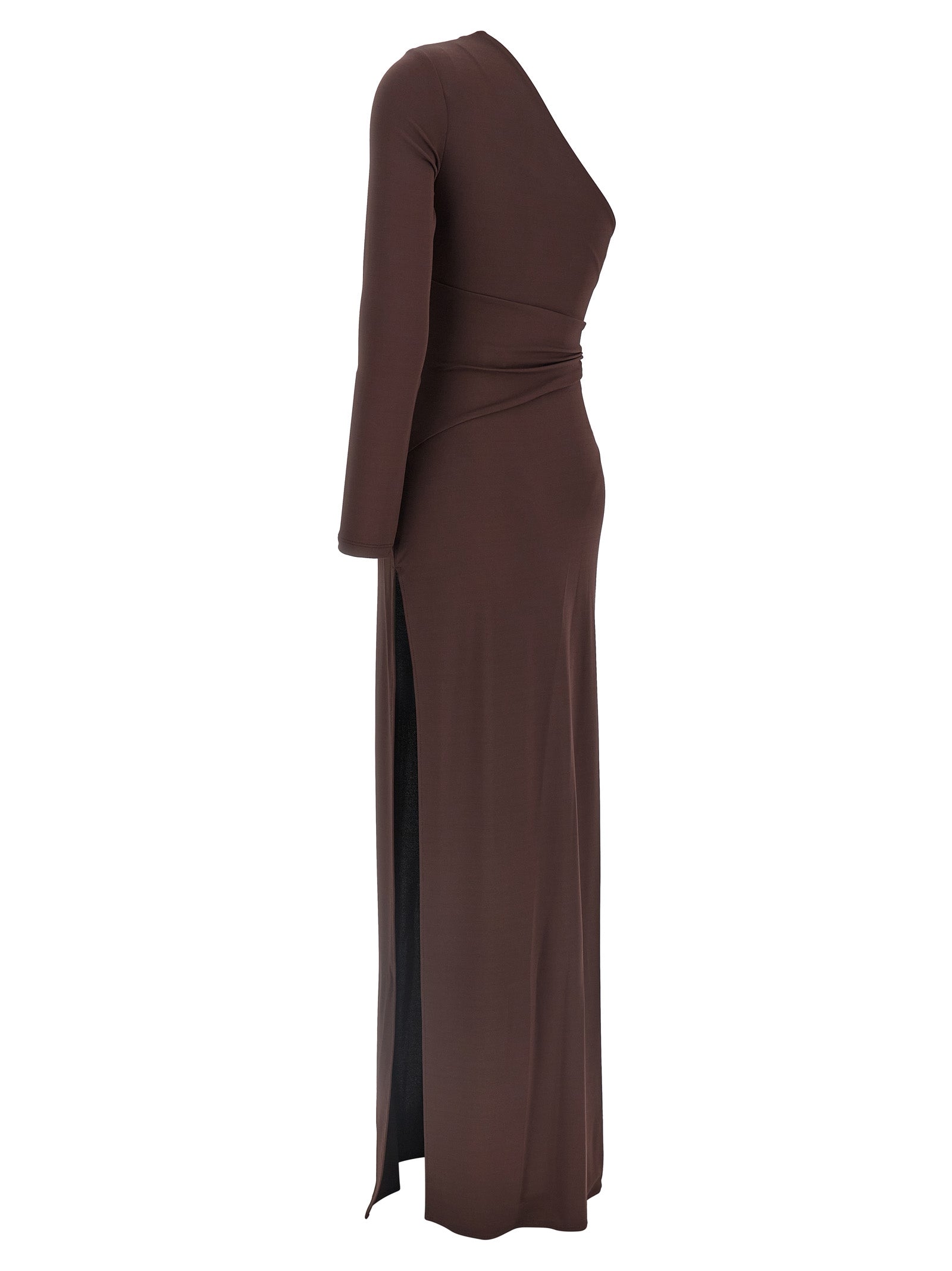 Elisabetta Franchi Brown Viscose Long Women's Dress