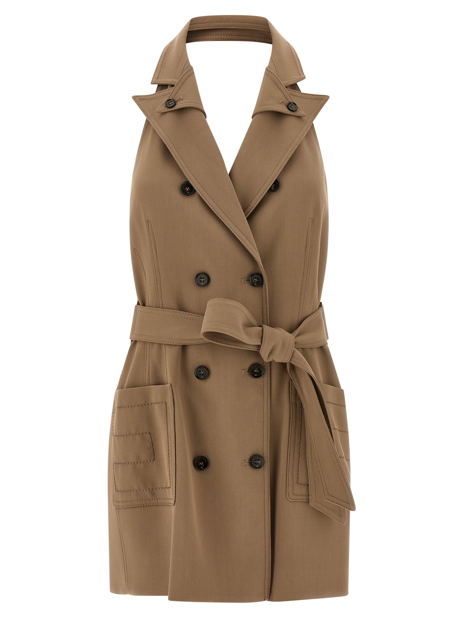 Elisabetta Franchi Beige Viscose Short Women's Dress