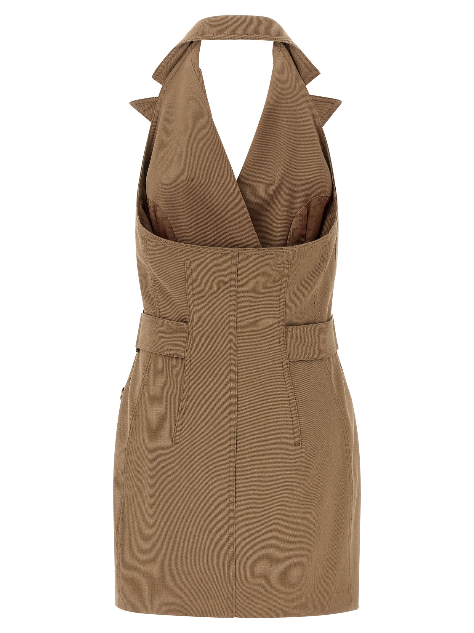 Elisabetta Franchi Beige Viscose Short Women's Dress