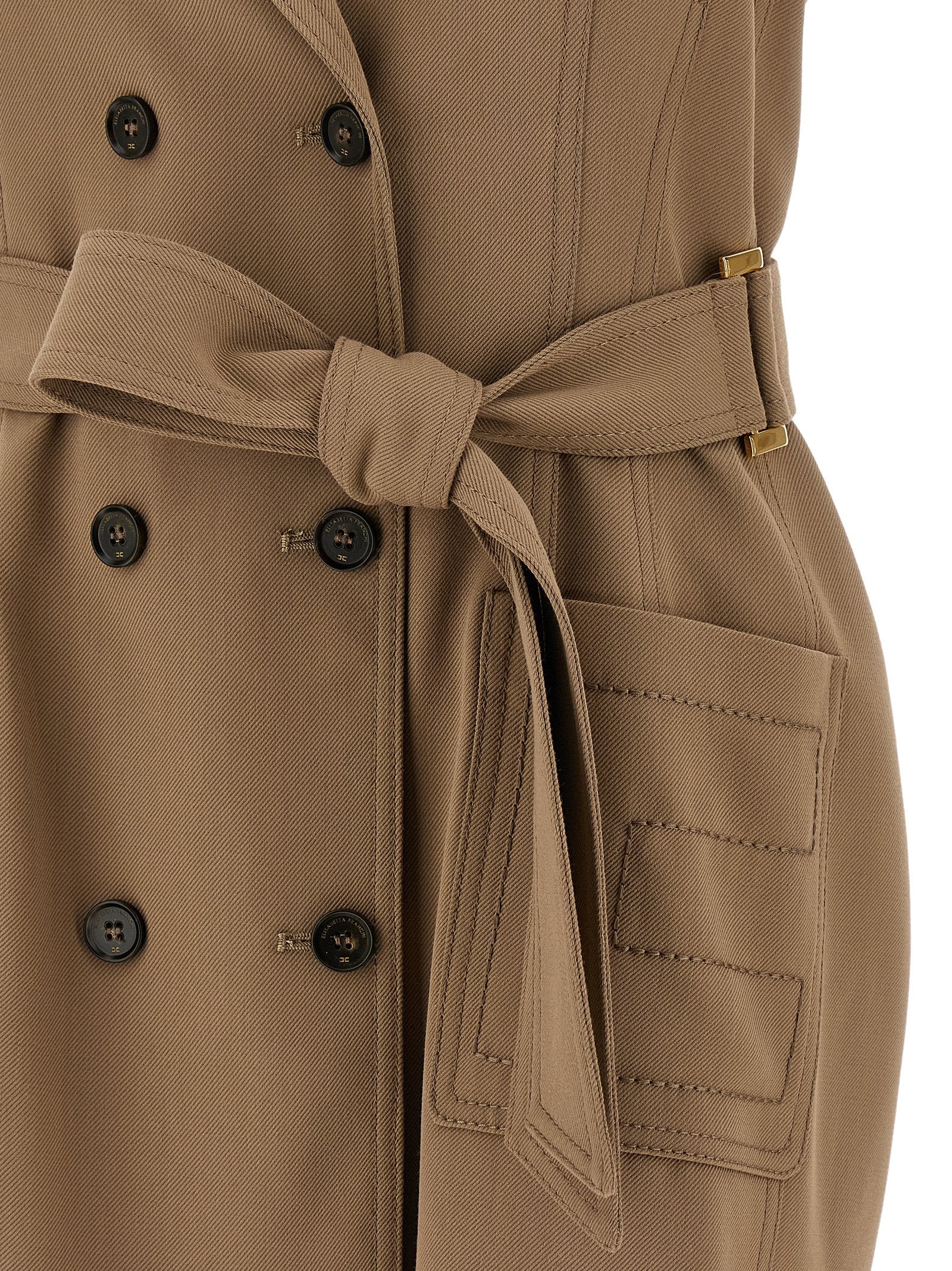 Elisabetta Franchi Beige Viscose Short Women's Dress