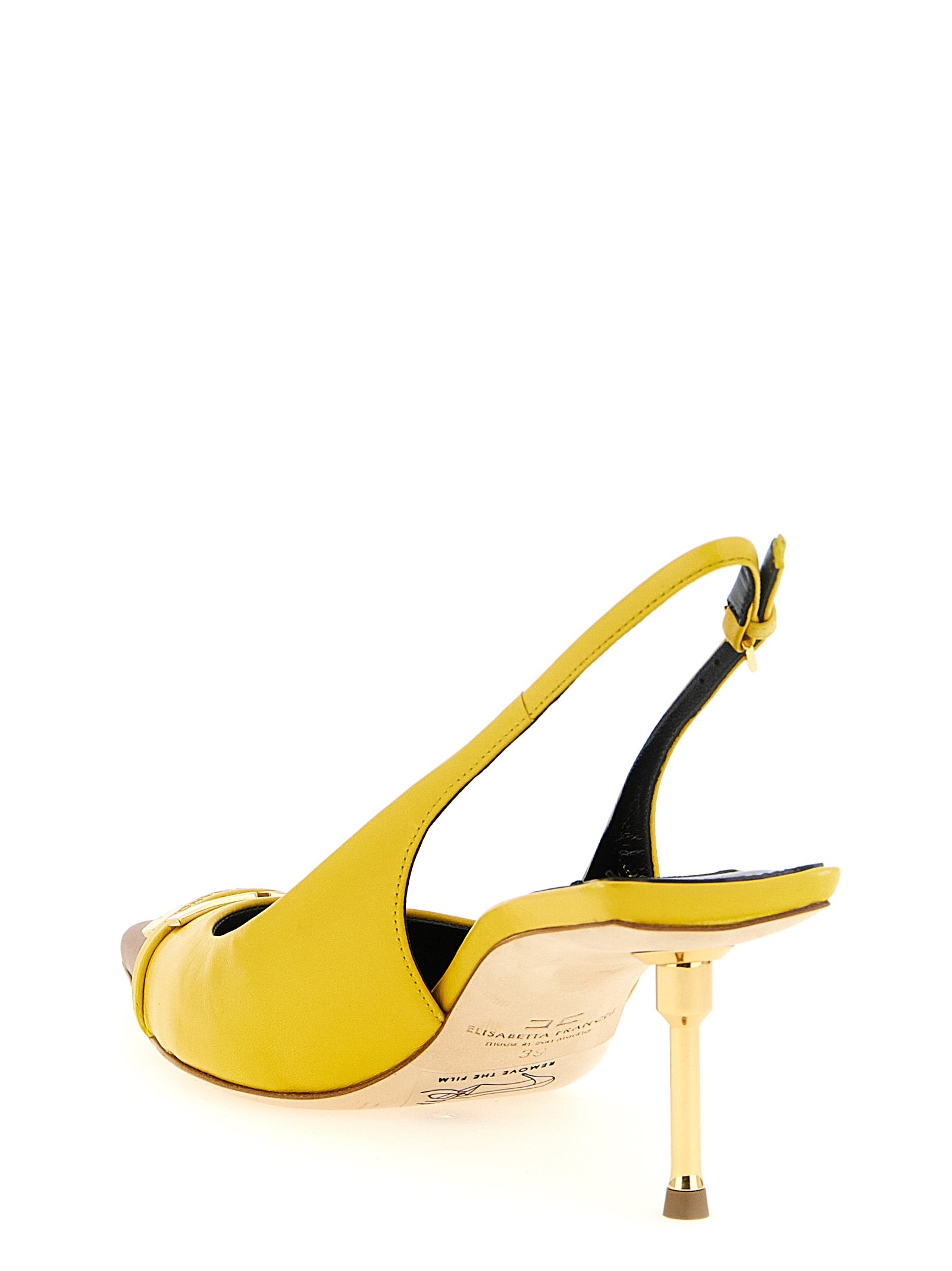 Elisabetta Franchi Bicolor Leather Mid Heel Women's Pumps