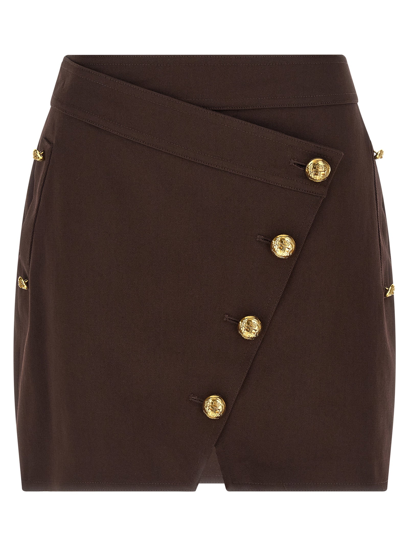 Elisabetta Franchi Brown Cotton Long Women's Skirt