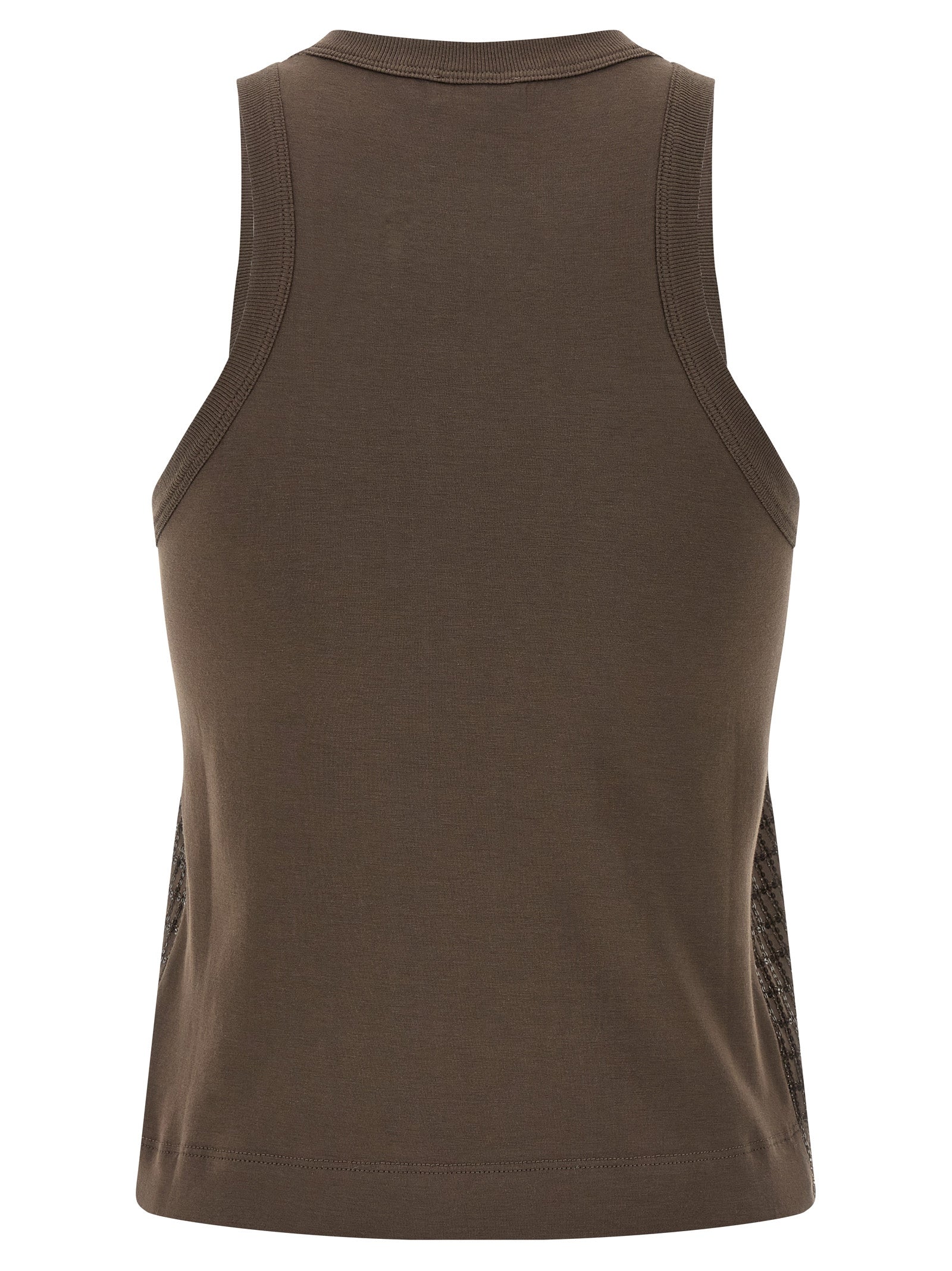 Brunello Cucinelli Brown Cotton Tank Women's Tops