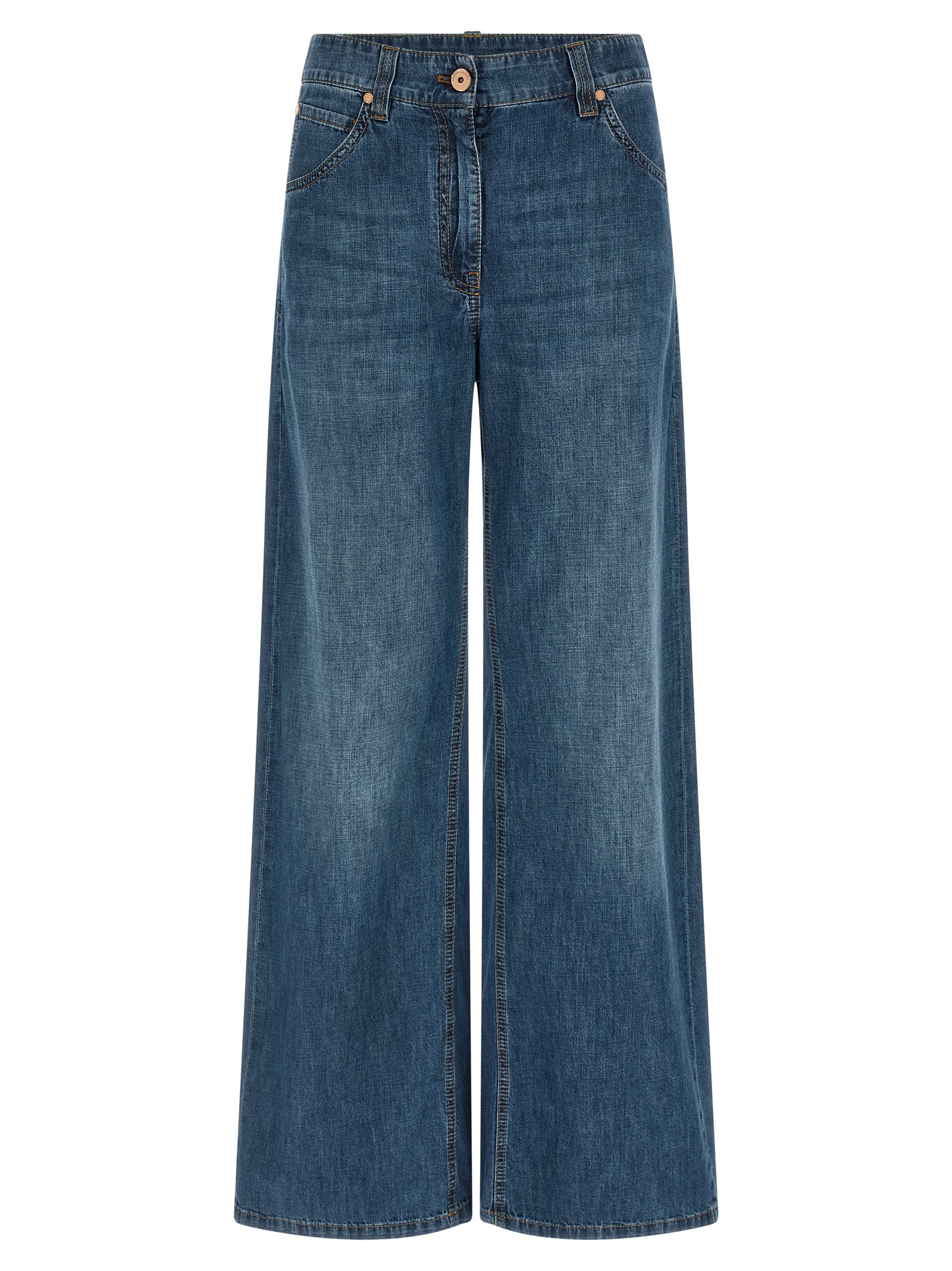 Brunello Cucinelli Blue Cotton Relaxed Fit Women's Jeans