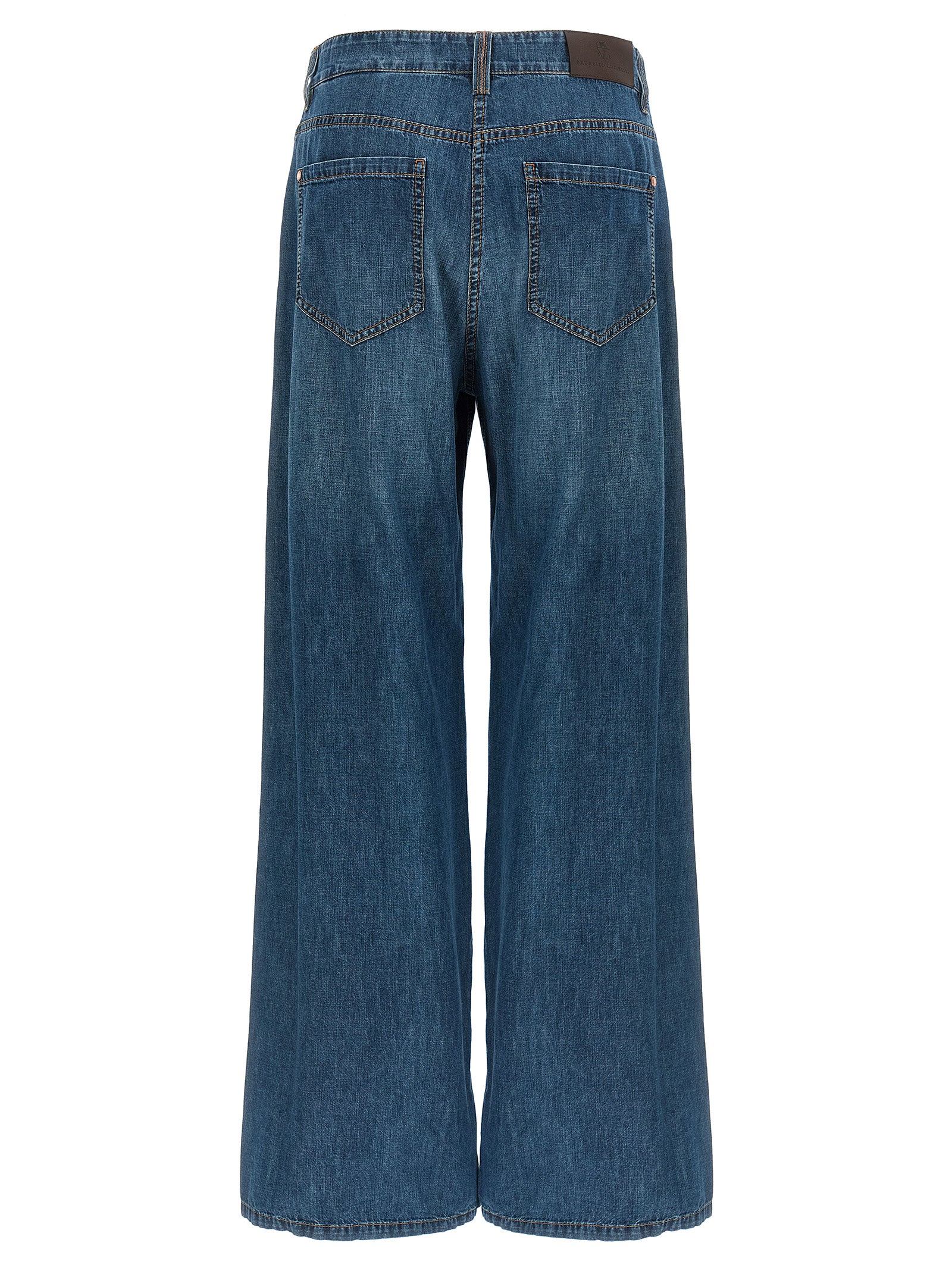 Brunello Cucinelli Blue Cotton Relaxed Fit Women's Jeans