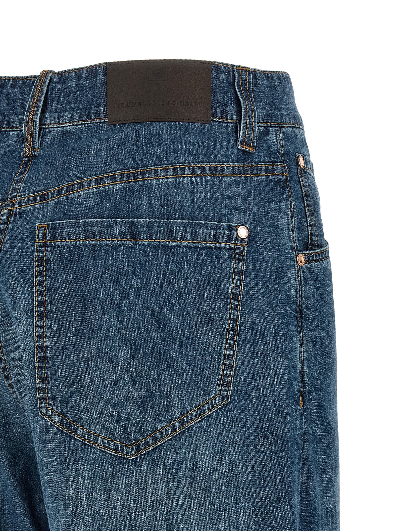 Brunello Cucinelli Blue Cotton Relaxed Fit Women's Jeans