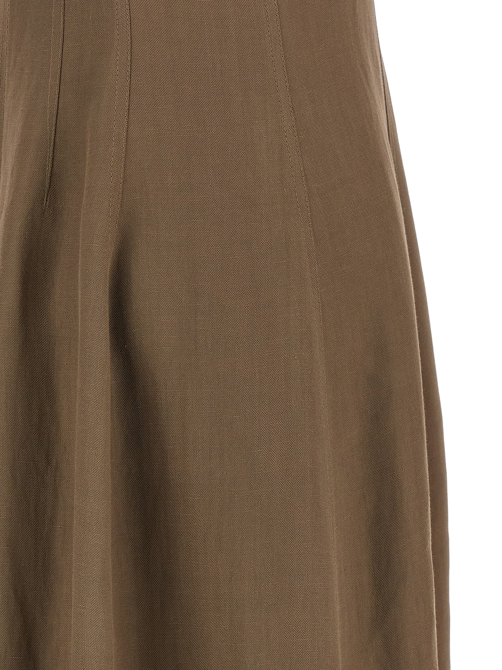 Brunello Cucinelli Brown Viscose Midi Women's Dress