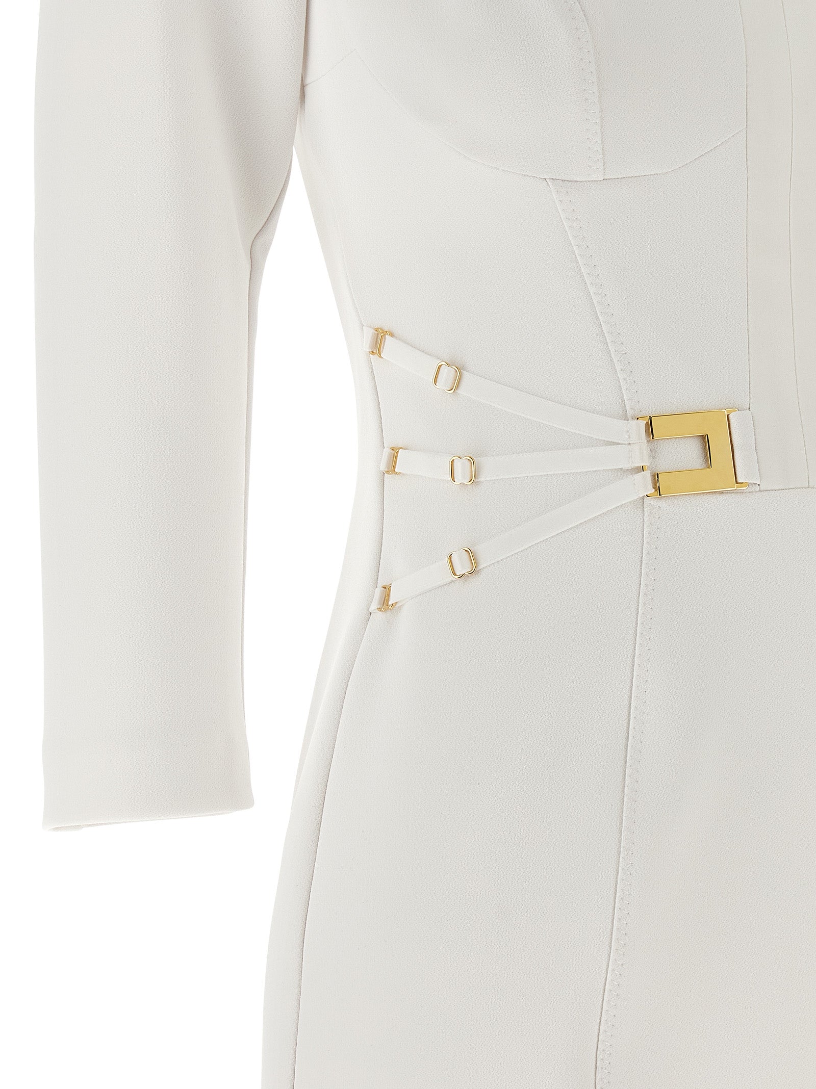 Elisabetta Franchi White Polyester Short Women's Dress