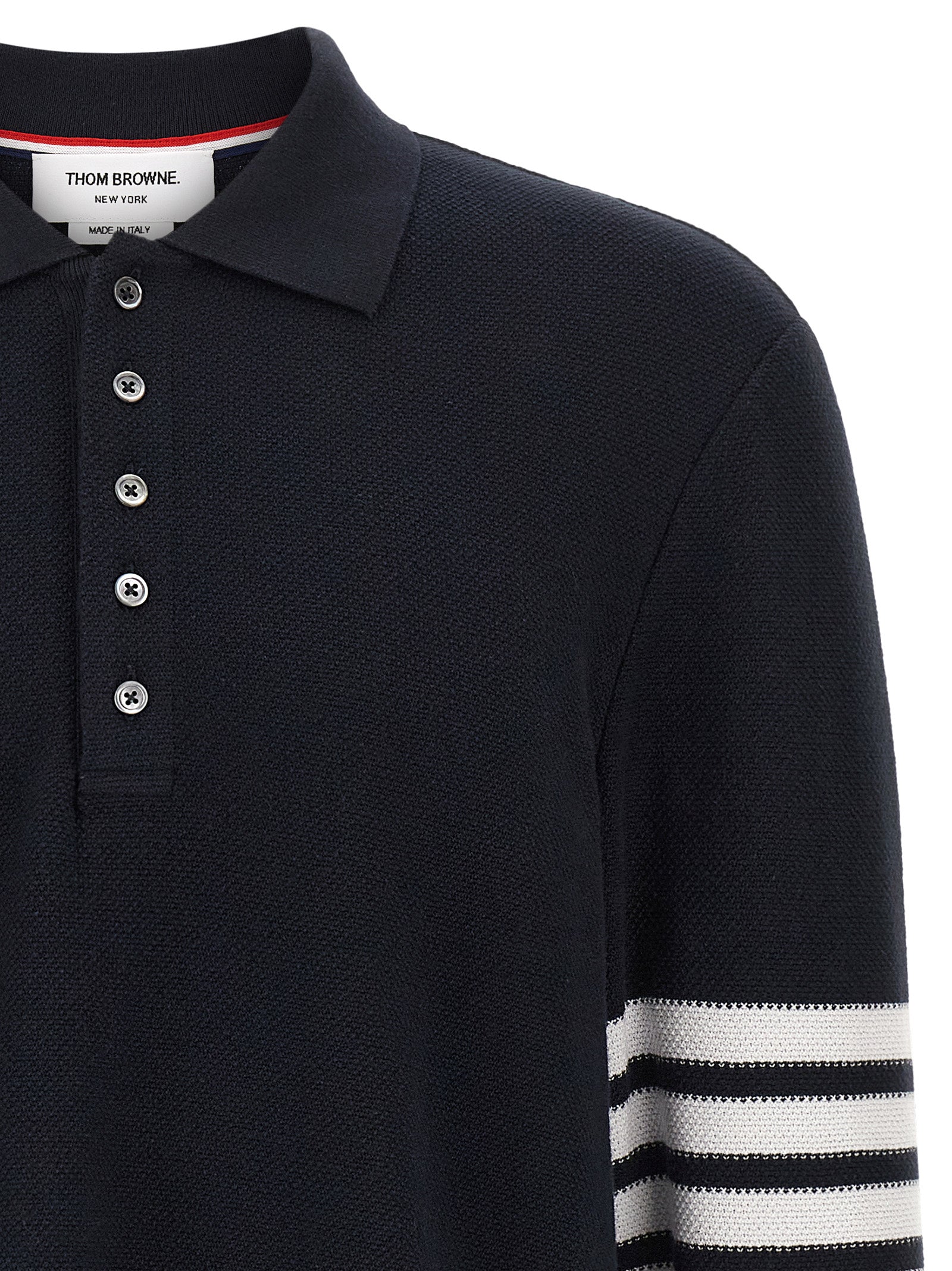 Thom Browne Blue Cotton Polo Men's Shirt