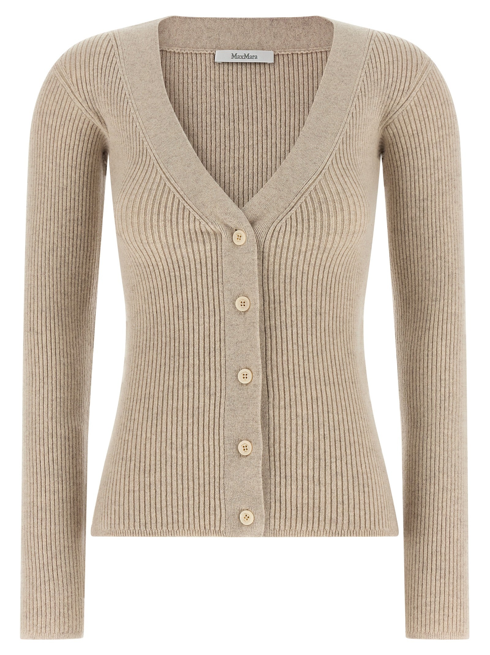 Max Mara Beige Wool Women's Cardigan
