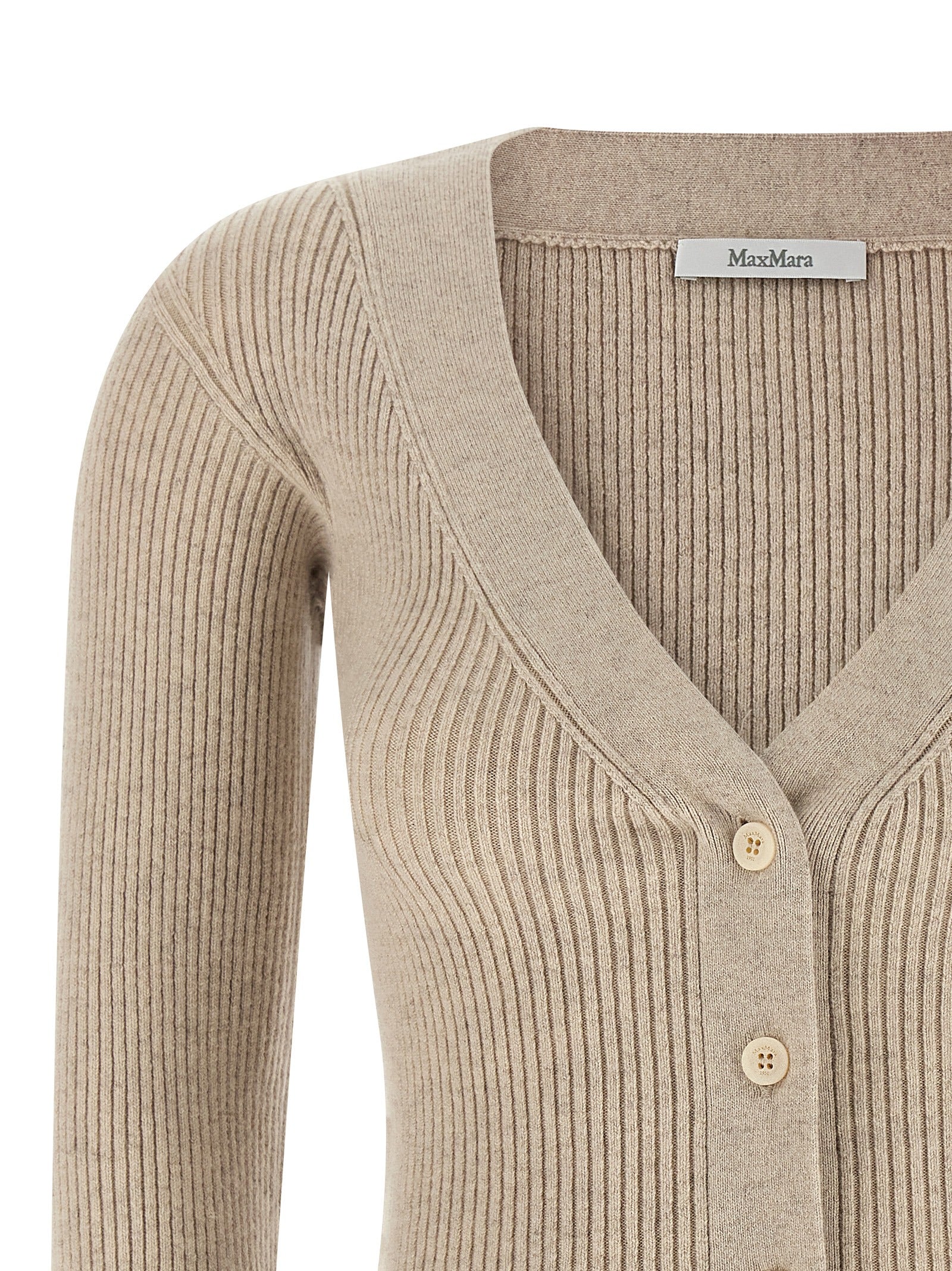 Max Mara Beige Wool Women's Cardigan