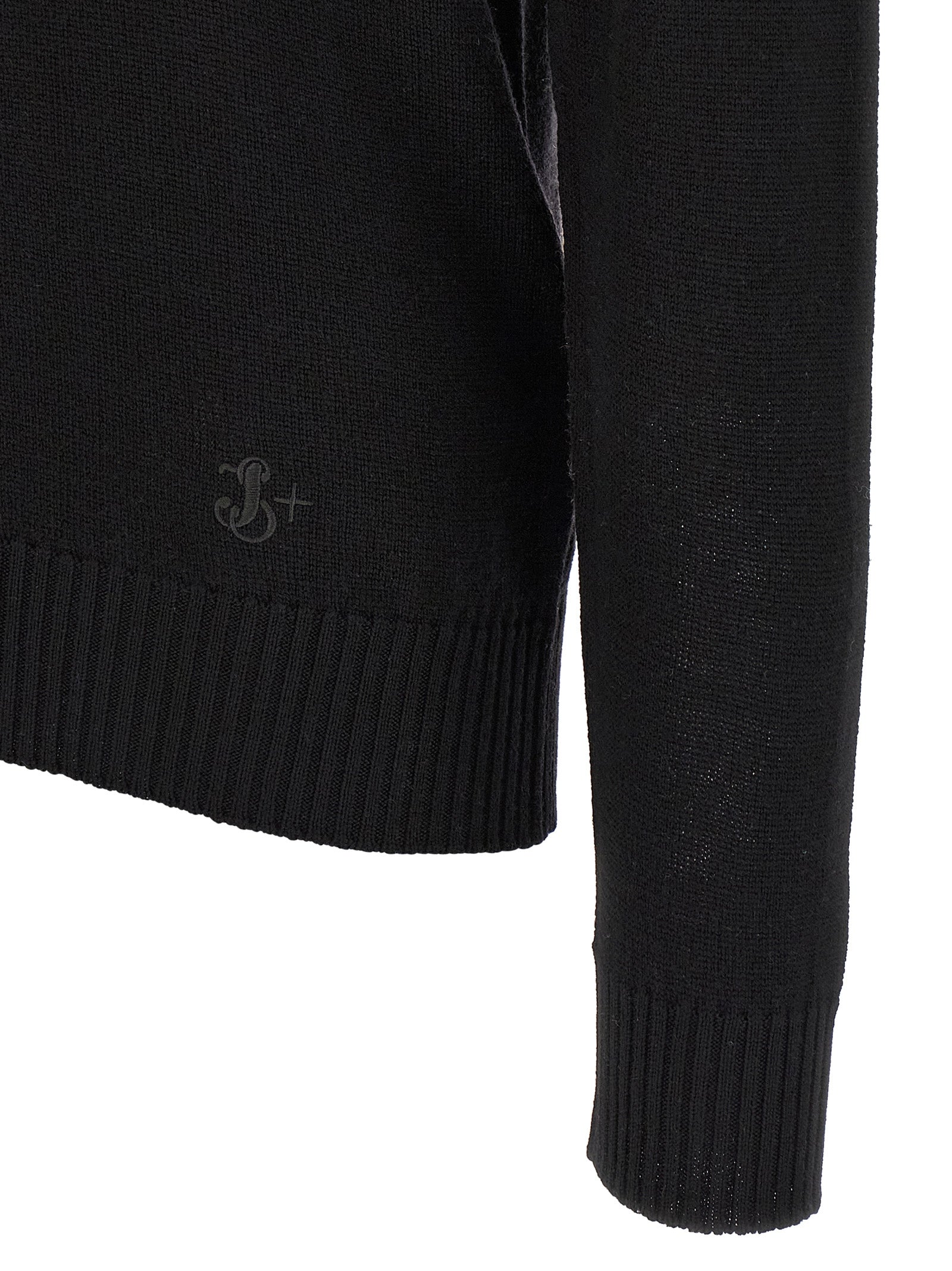 Jil Sander Black Virgin Wool Men's Cardigan