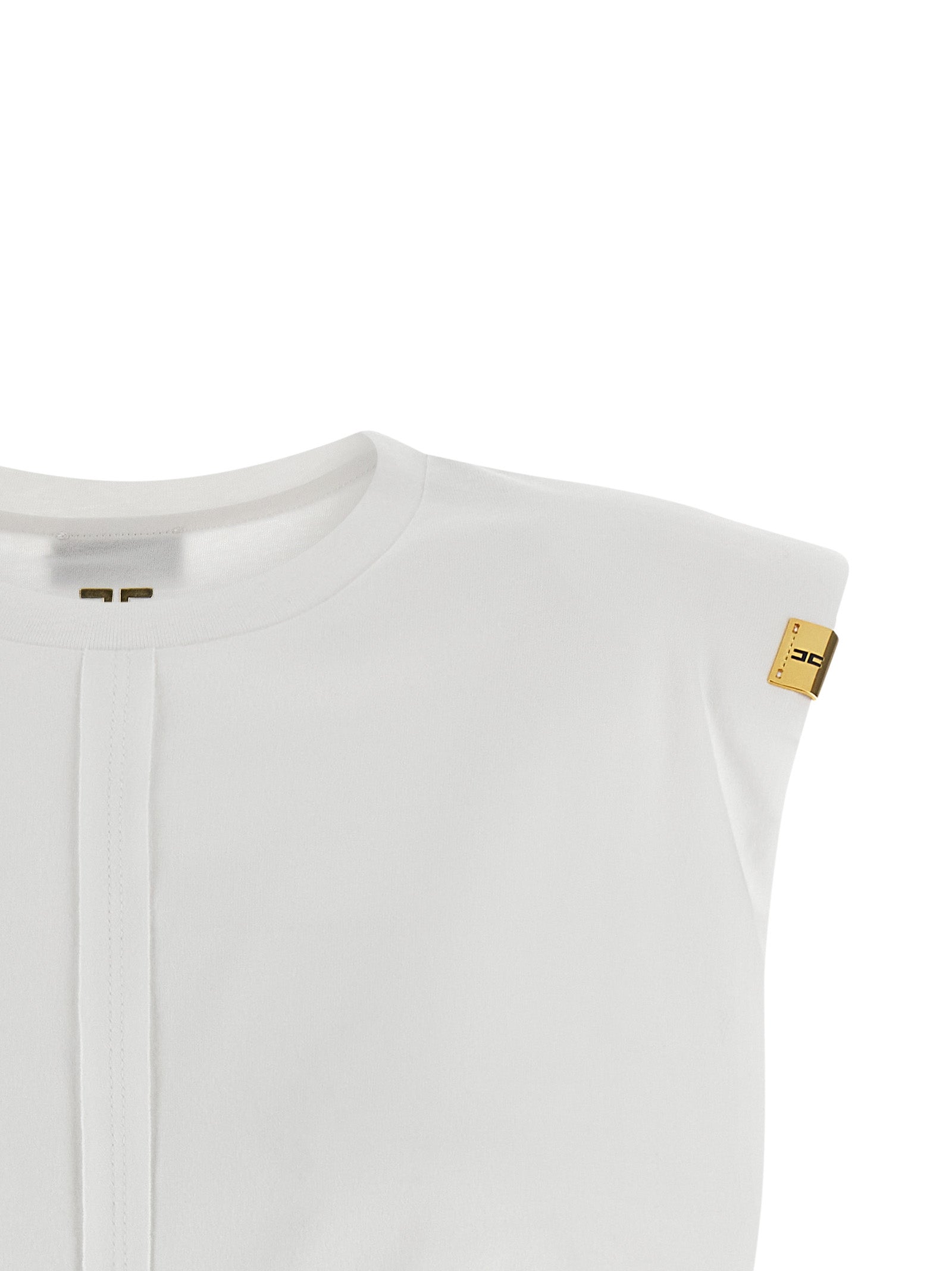 Elisabetta Franchi White Cotton Sleeveles Women's T-Shirt