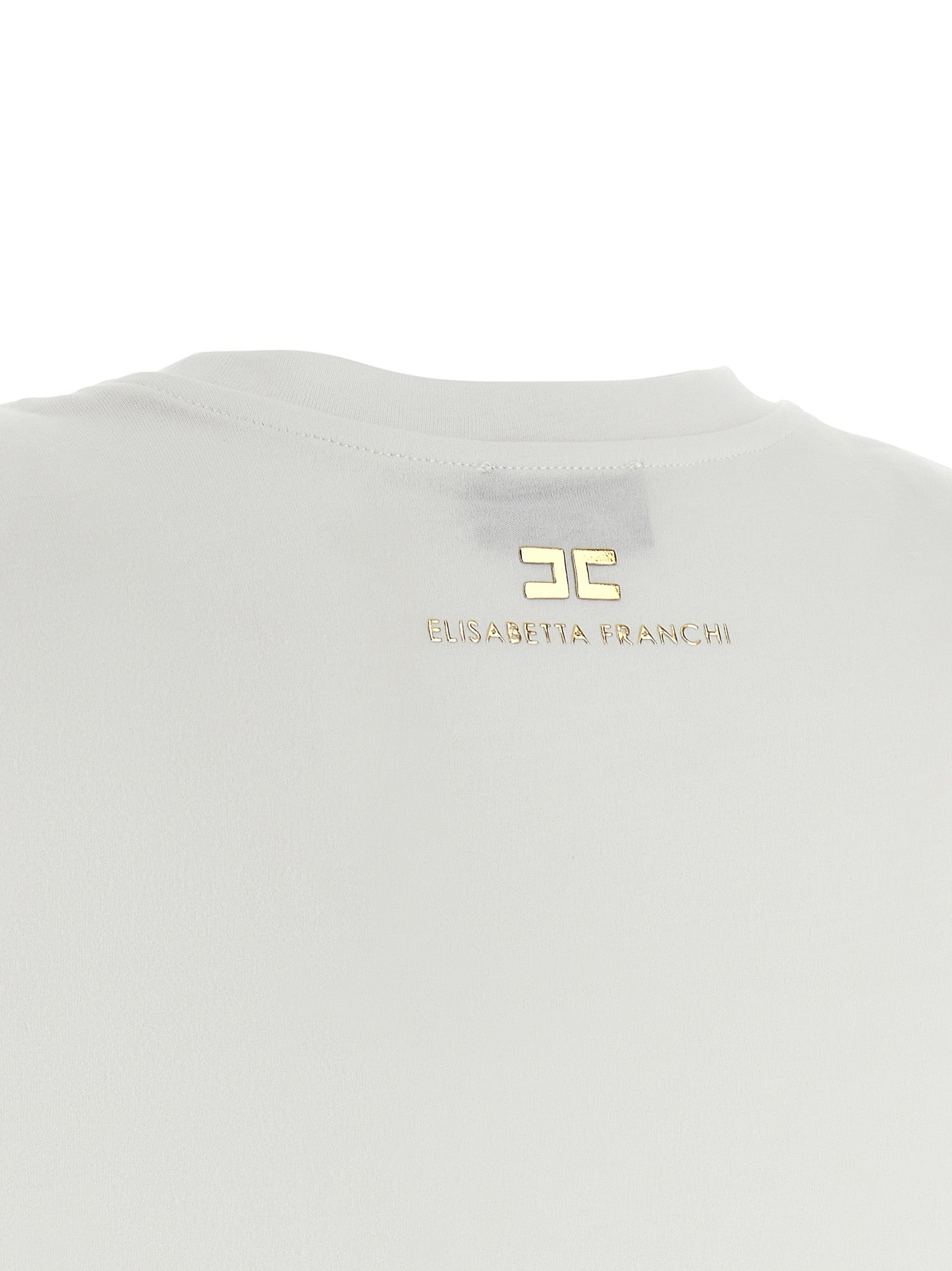 Elisabetta Franchi White Cotton Sleeveles Women's T-Shirt