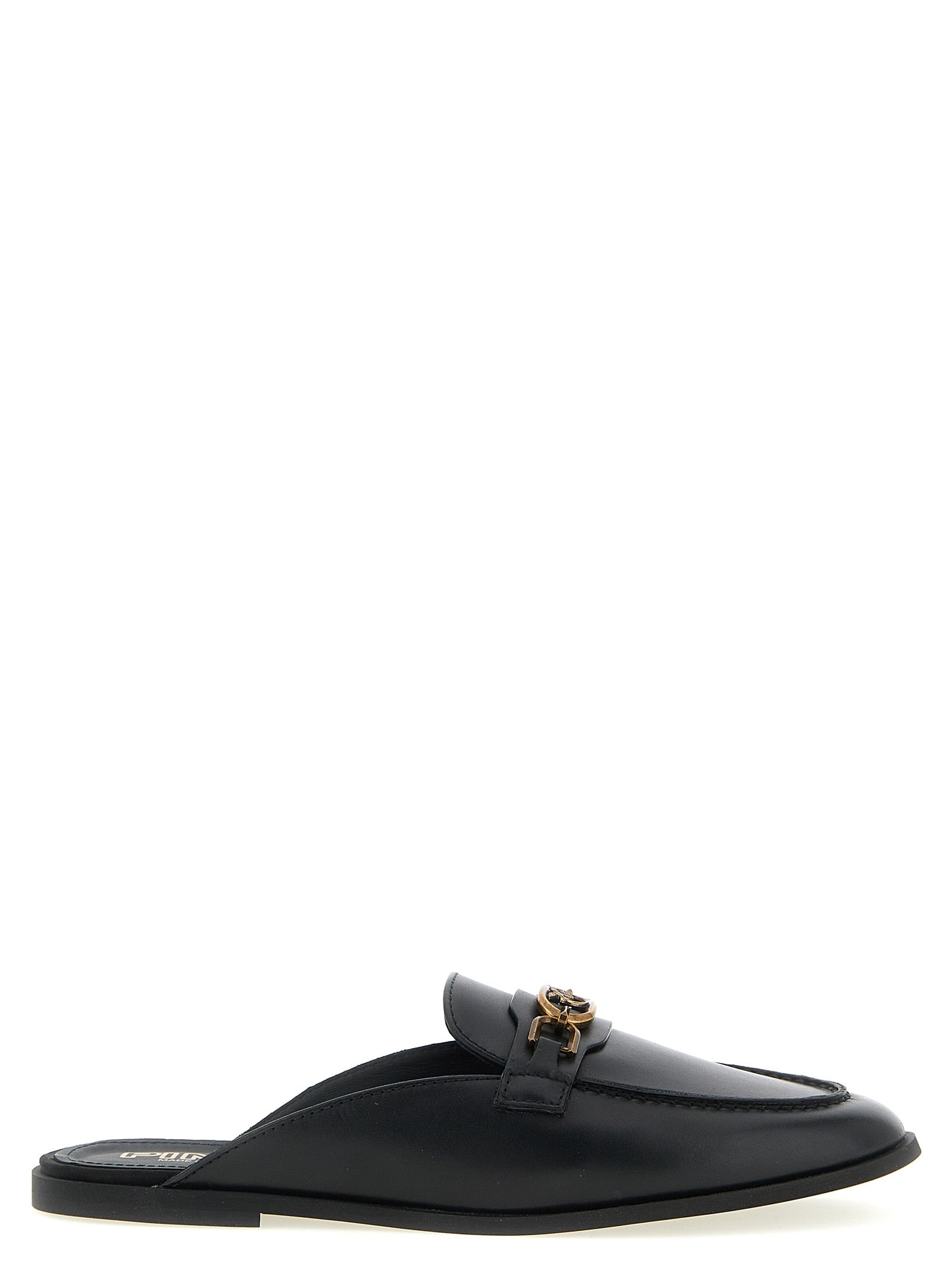 PINKO Black Calfskin Women's Slides