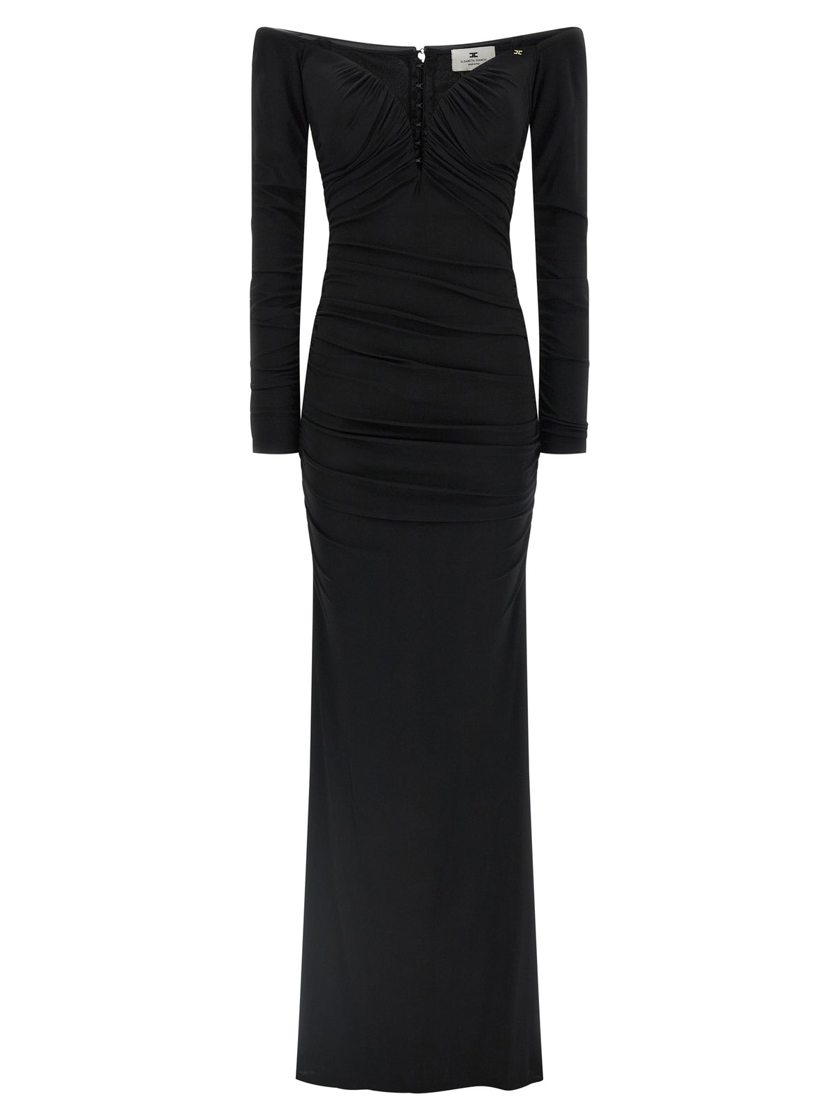 Elisabetta Franchi Black Viscose Long Women's Dress