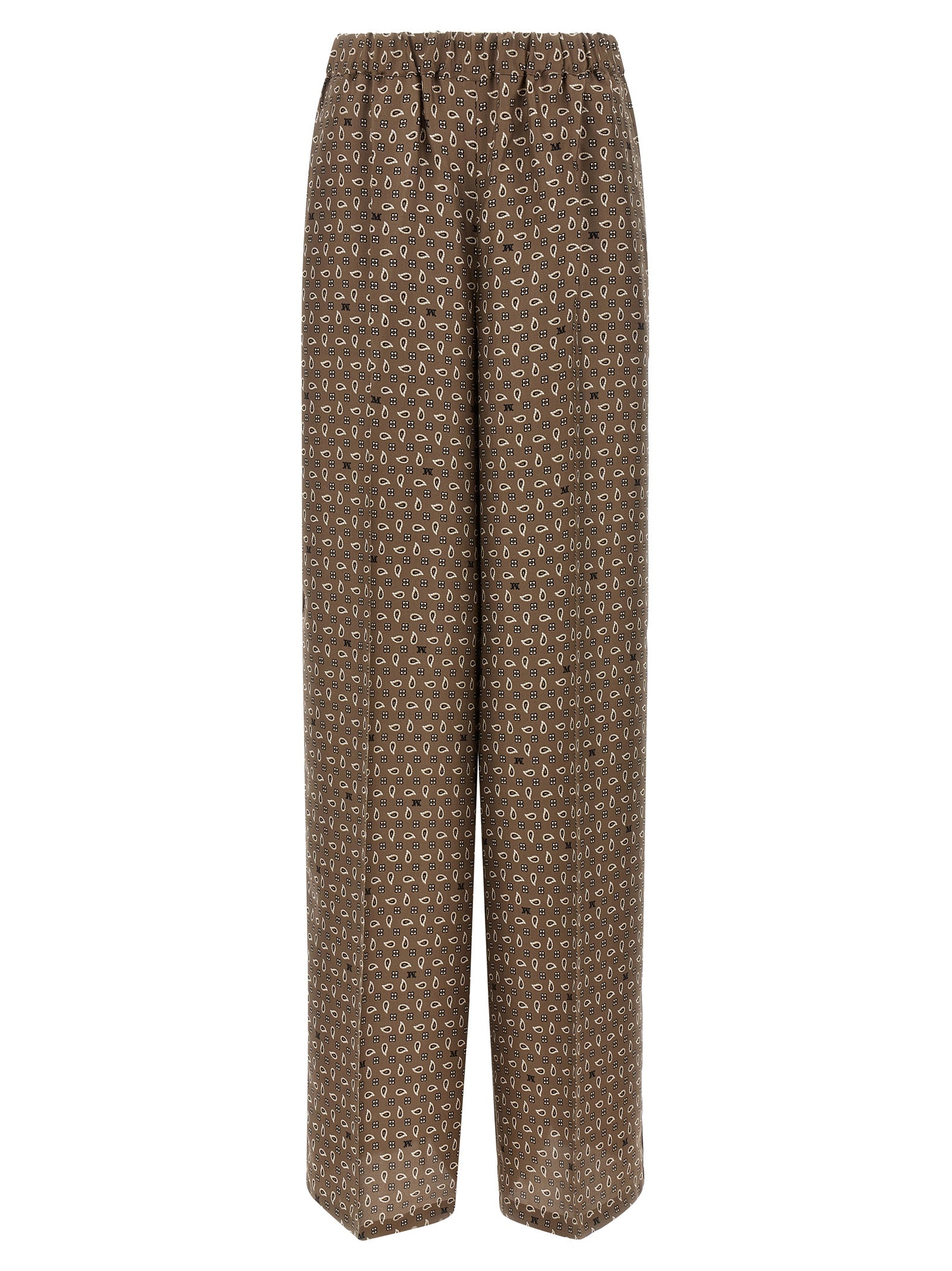 Max Mara Brown Silk Casual Women's Pants