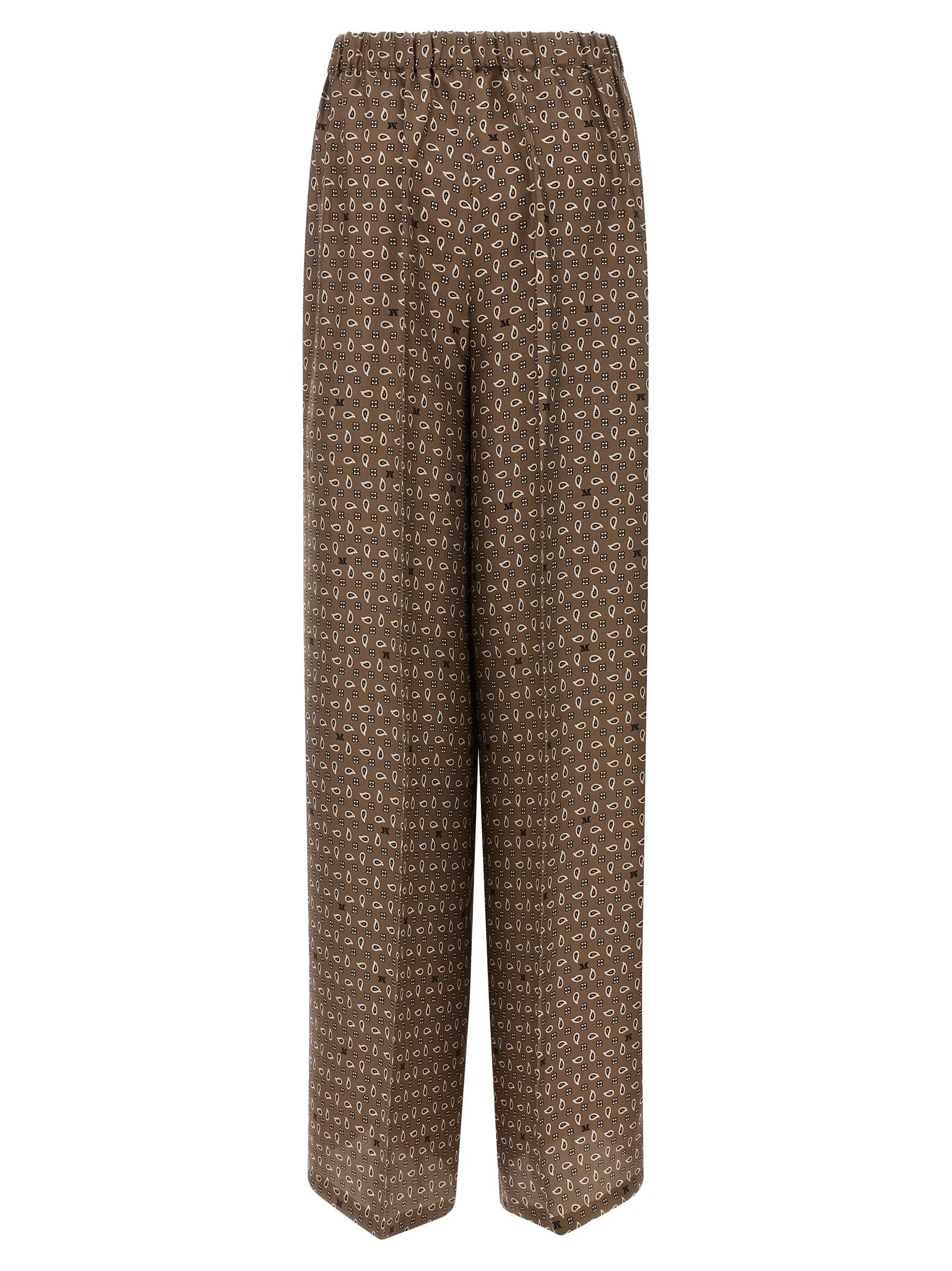 Max Mara Brown Silk Casual Women's Pants