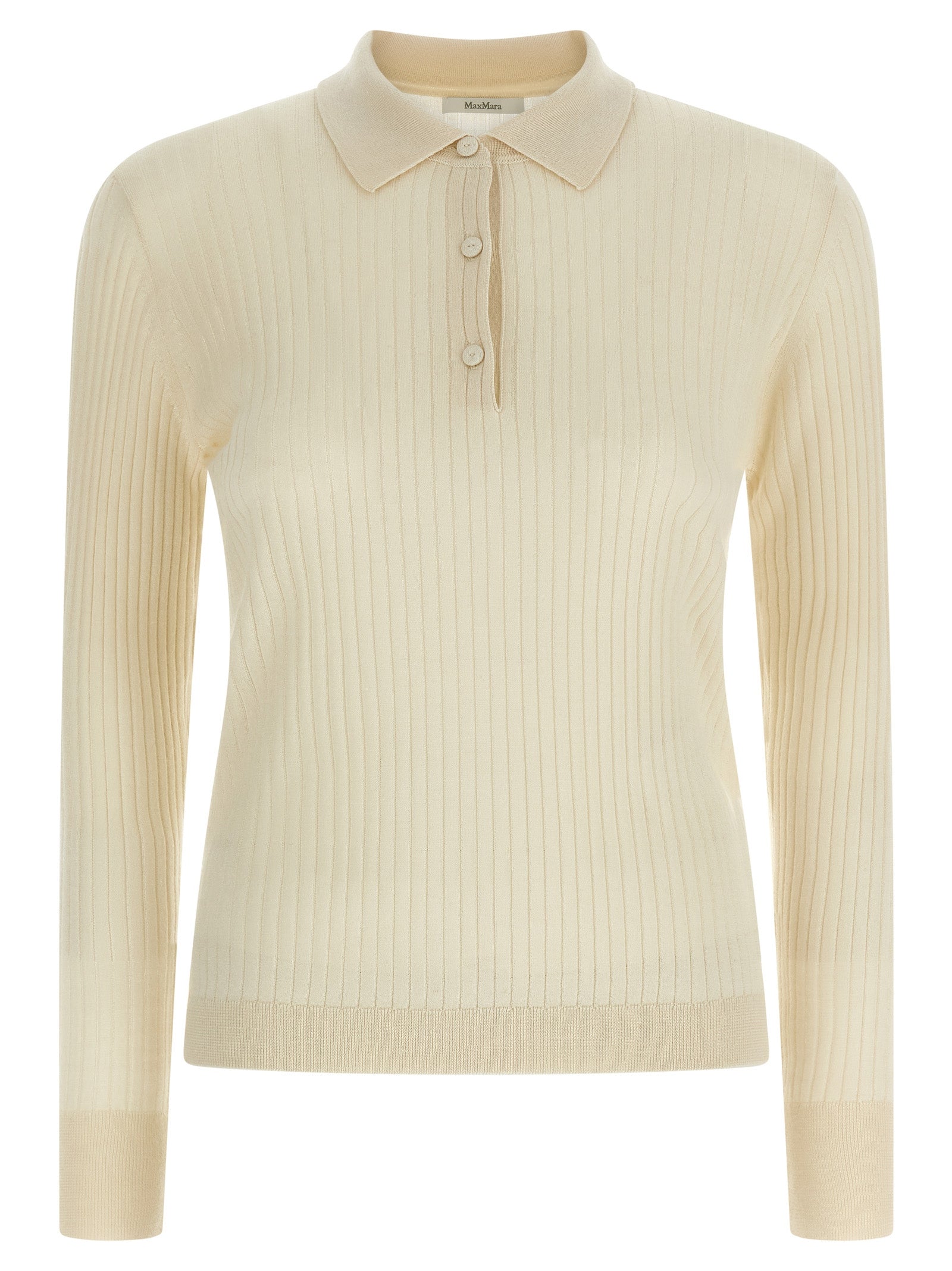 Max Mara White Cashmere Polo Women's Shirt