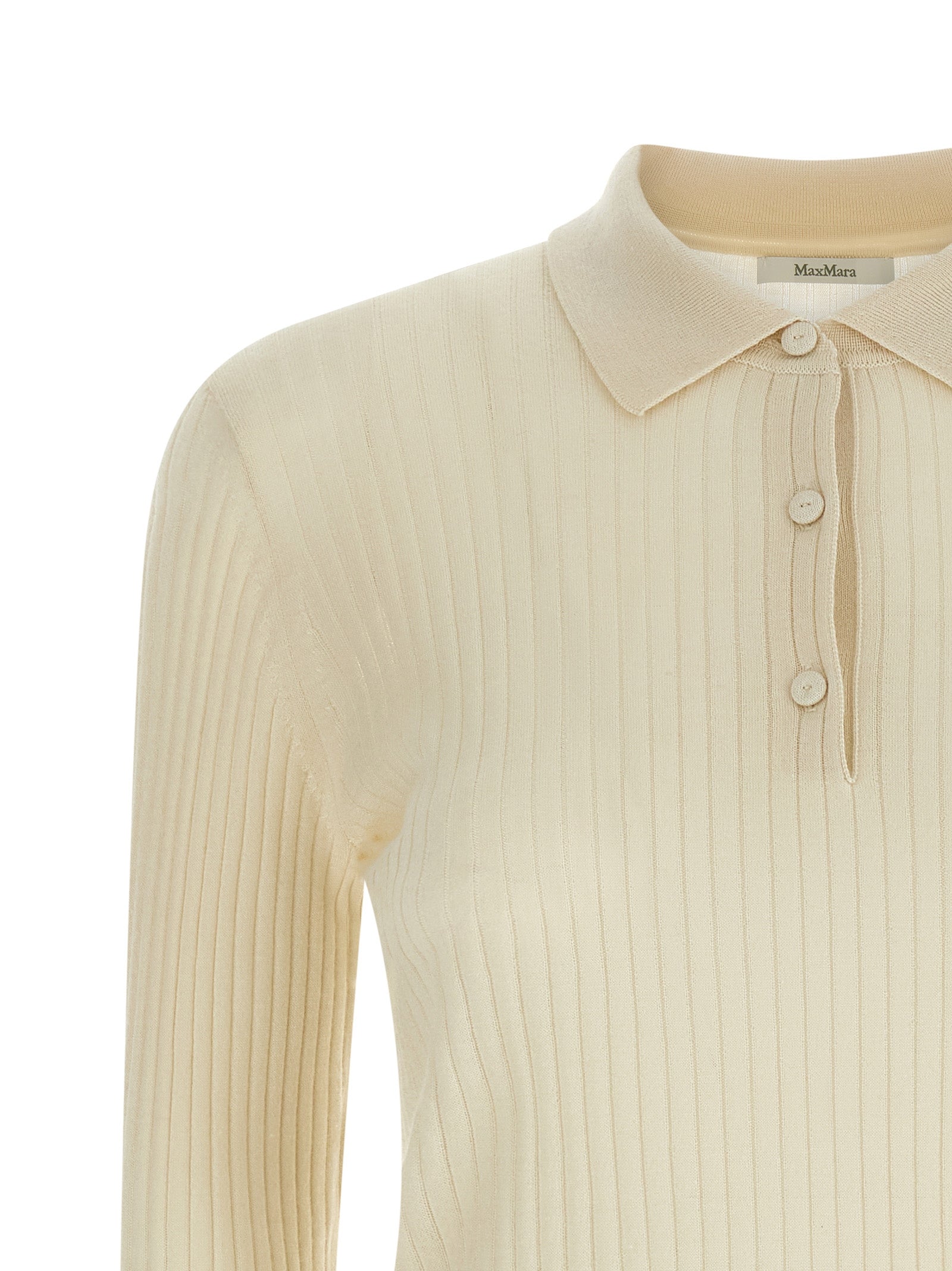 Max Mara White Cashmere Polo Women's Shirt