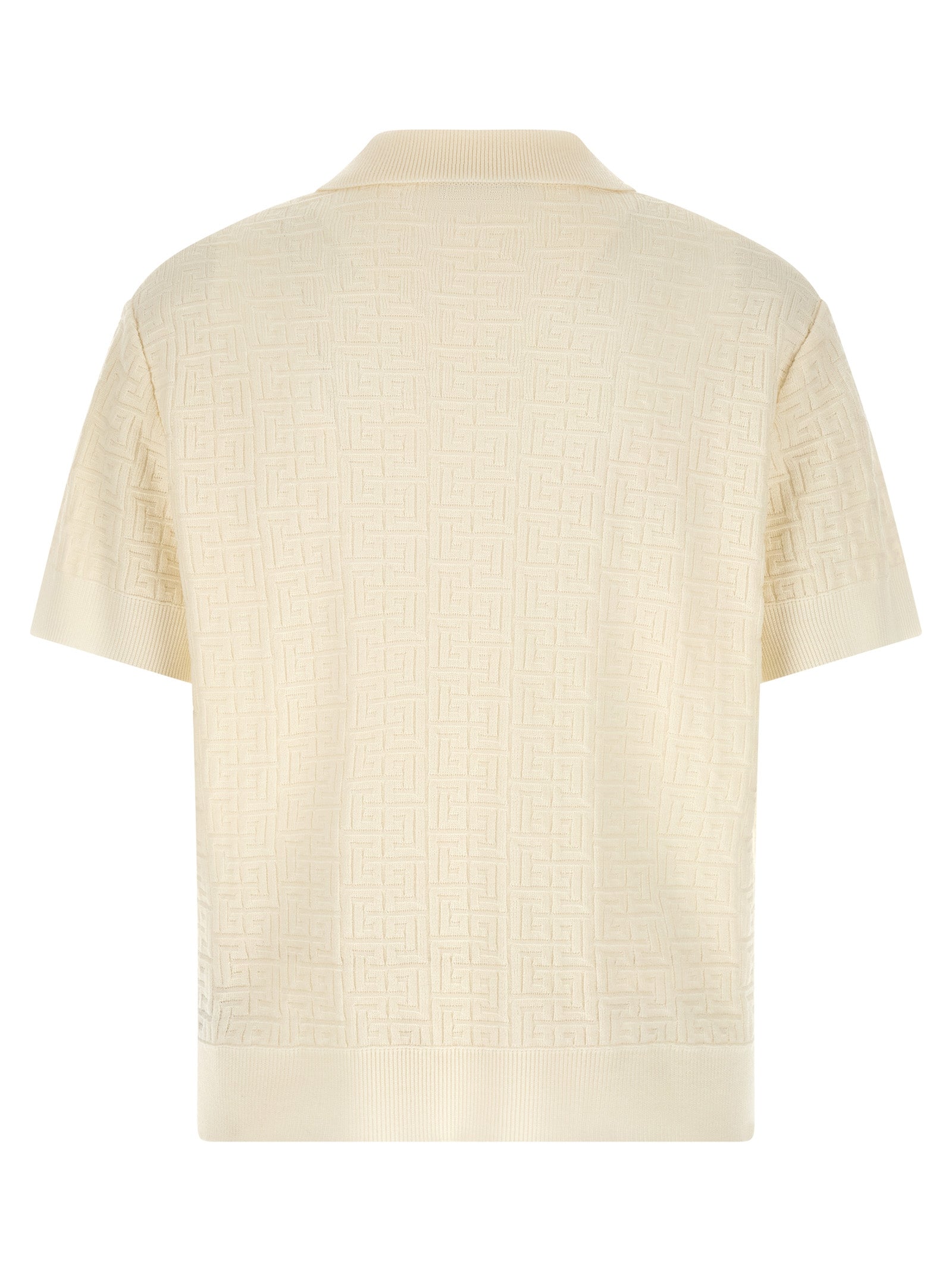 Balmain White Wool Polo Men's Shirt