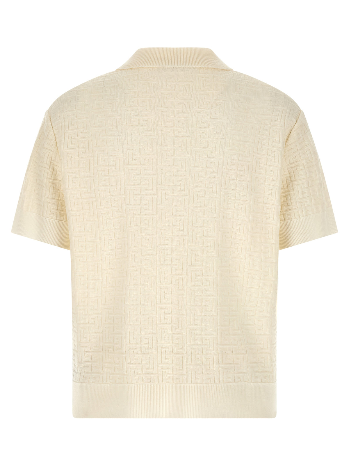 Balmain White Wool Polo Men's Shirt