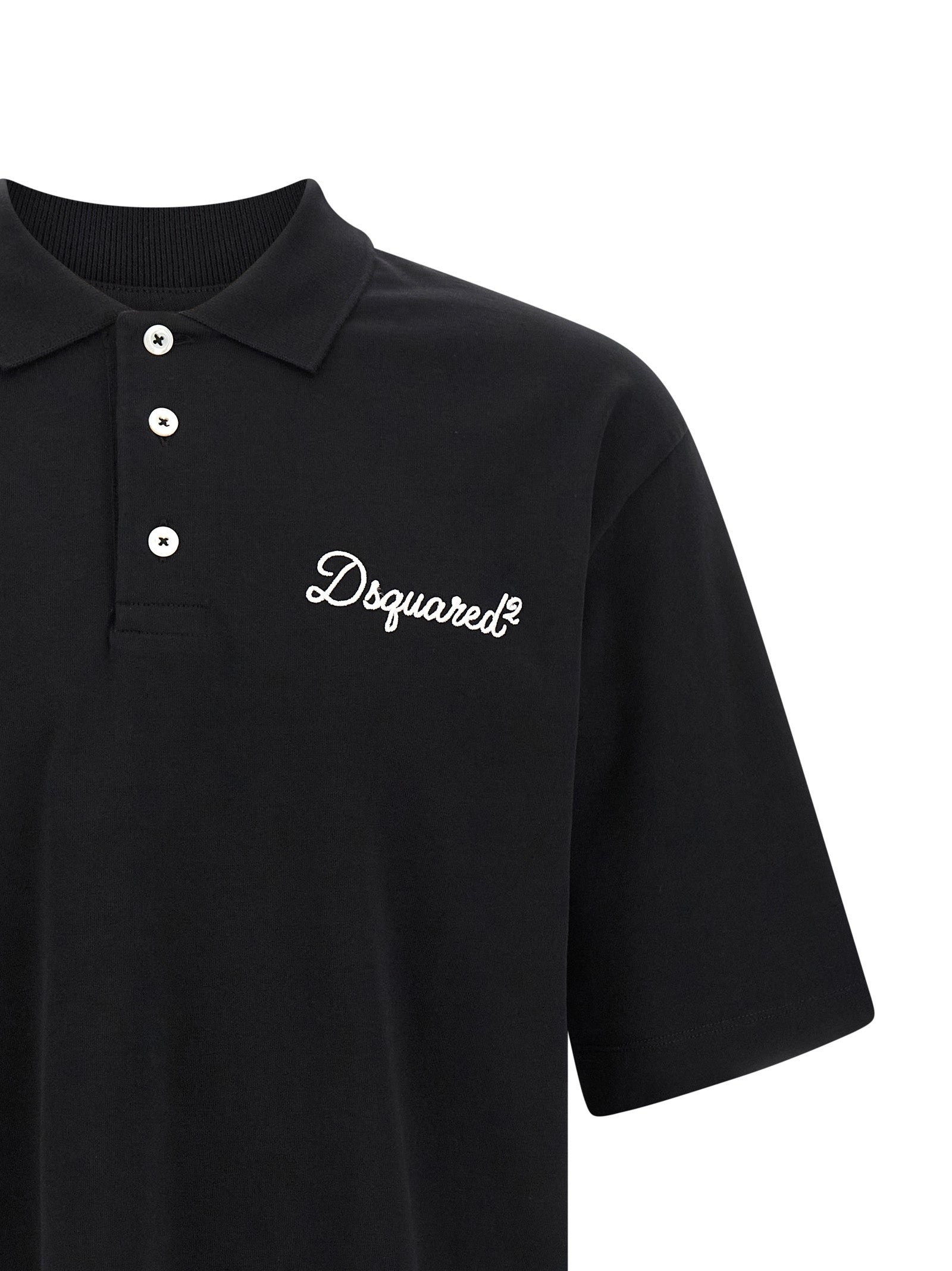 Dsquared² Black Cotton Polo Men's Shirt