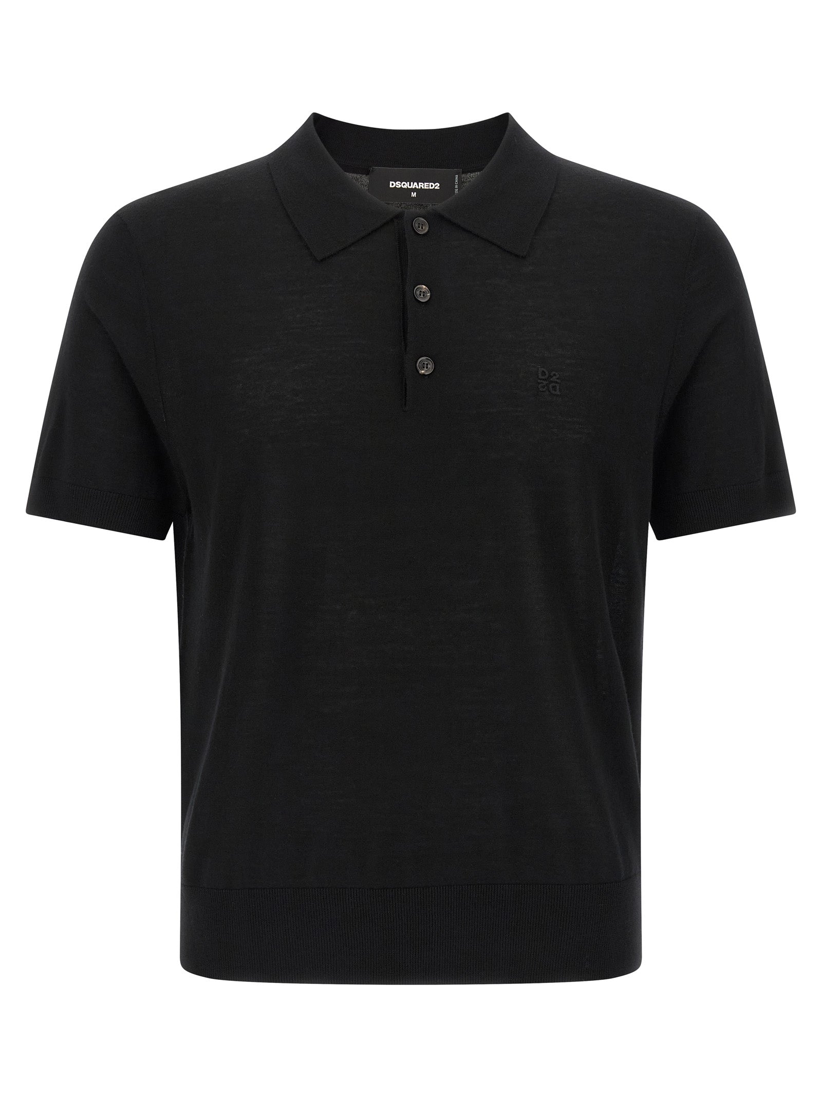 Dsquared² Black Wool Polo Men's Shirt
