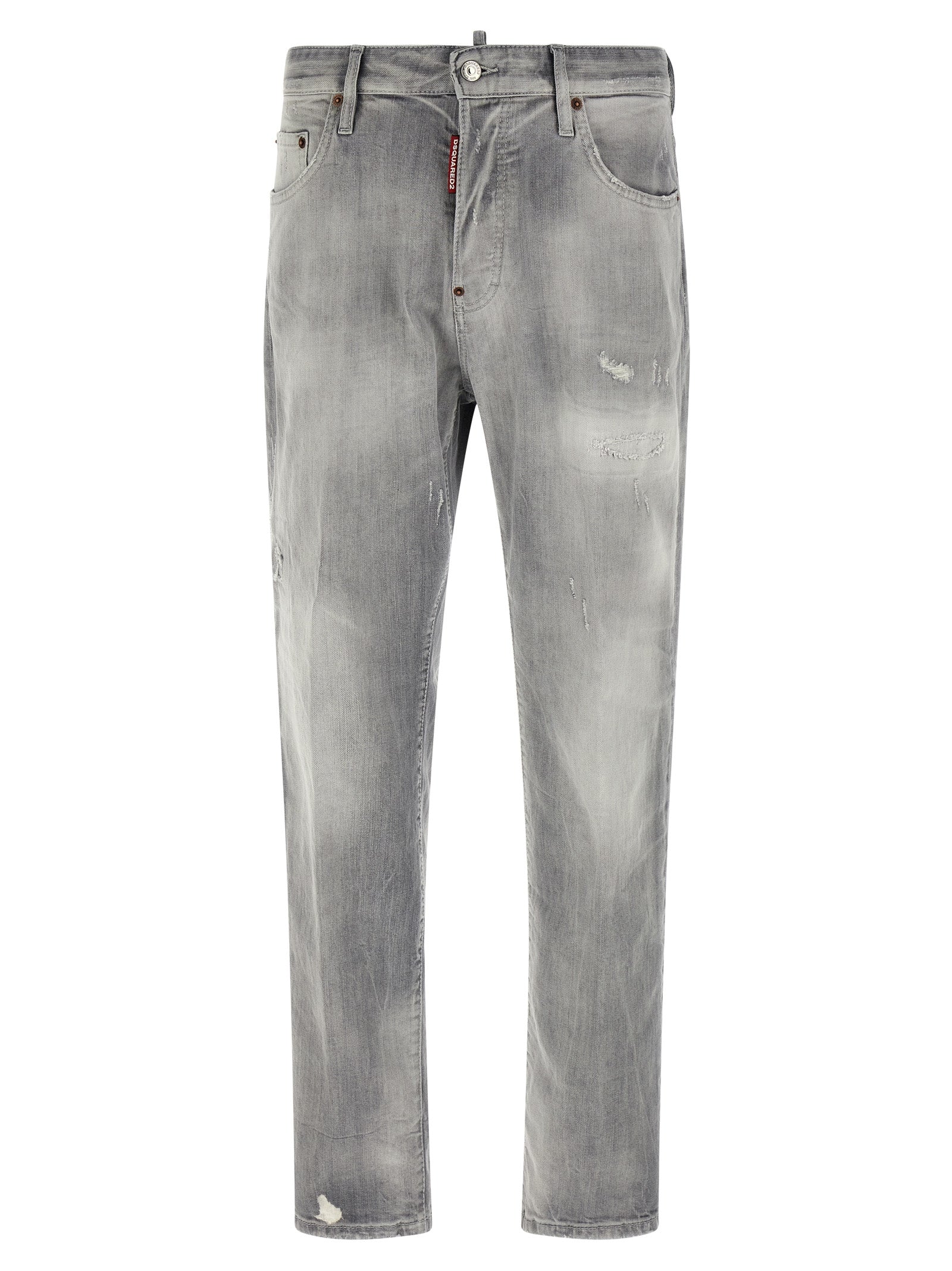 Dsquared² Gray Cotton Straight-Leg Men's Jeans