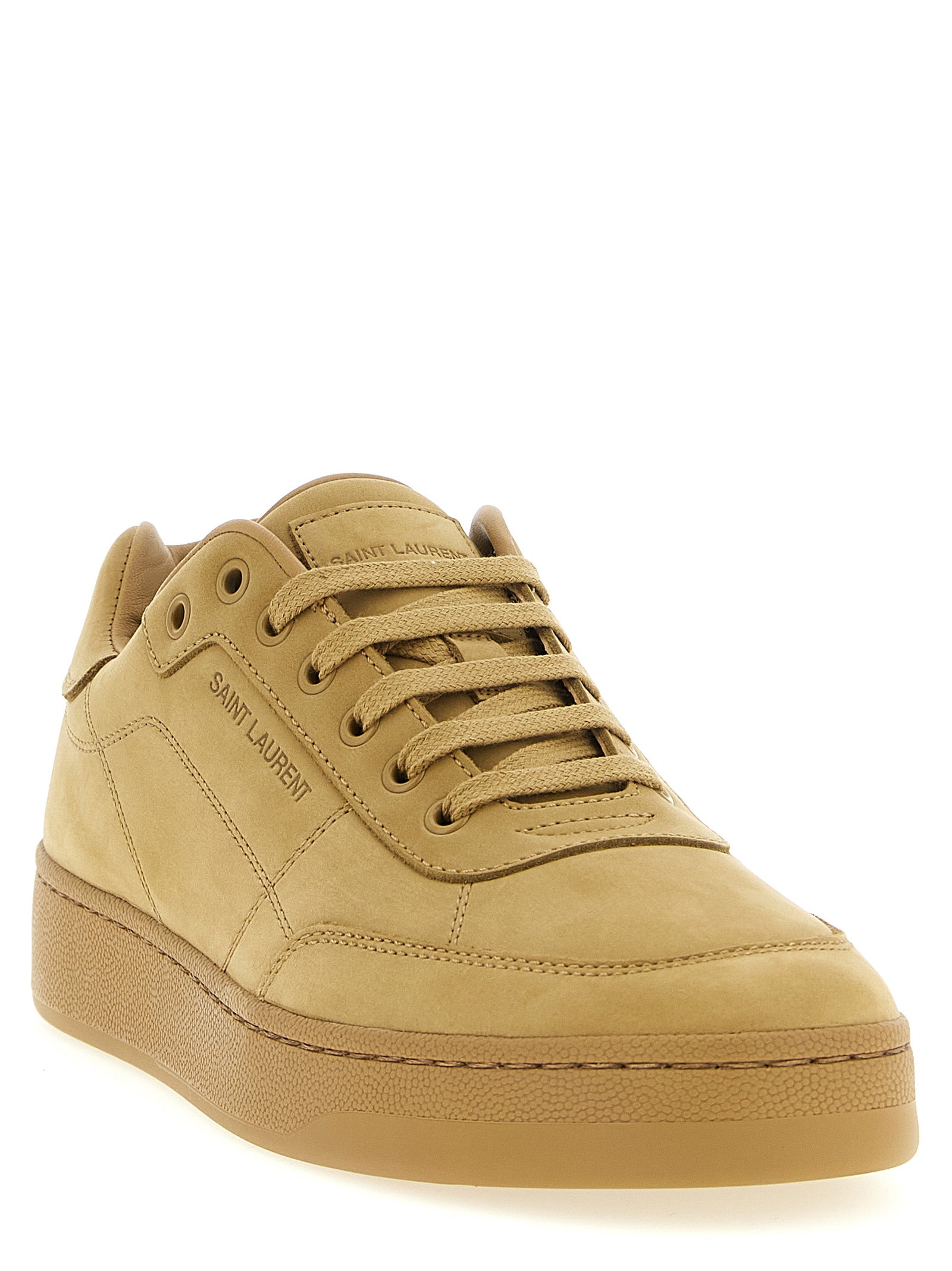 Saint Laurent Beige Calfskin Men's Sneakers