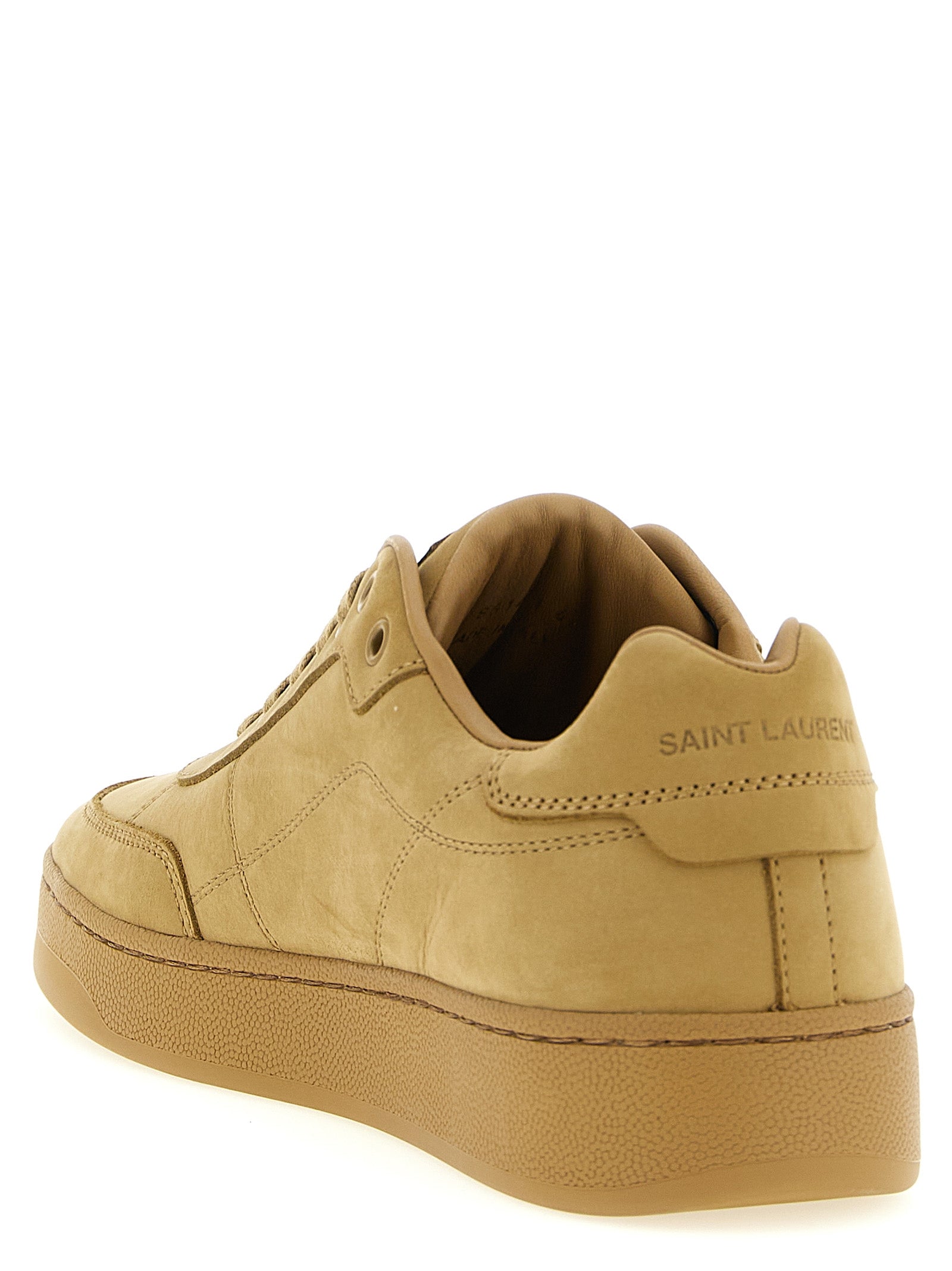 Saint Laurent Beige Calfskin Men's Sneakers
